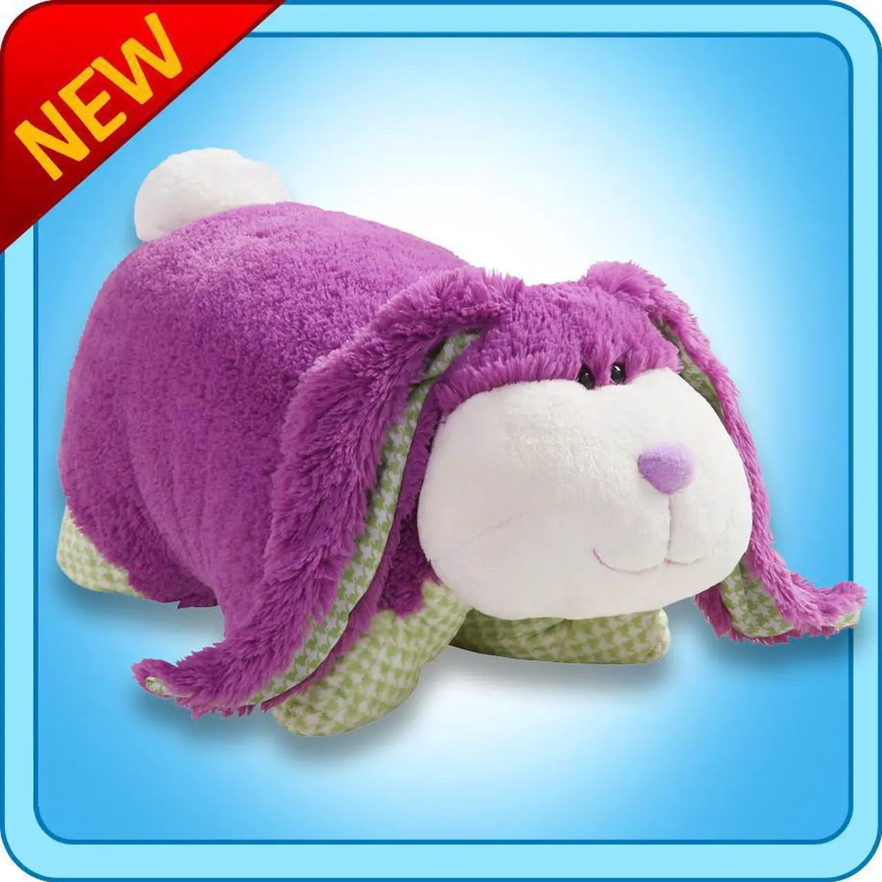 Main image of Authentic Pillow Pets Fluffy Bunny Purple Small 11" Plush Toy Gift