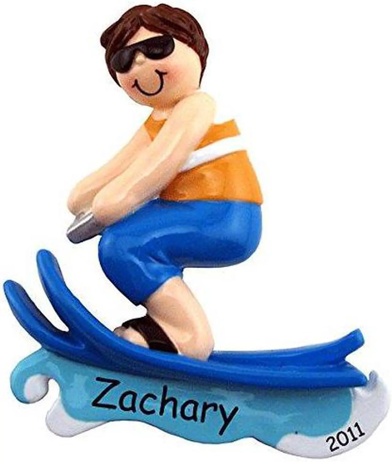 Main image of Water Ski Guy Personalized Christmas Tree Ornament