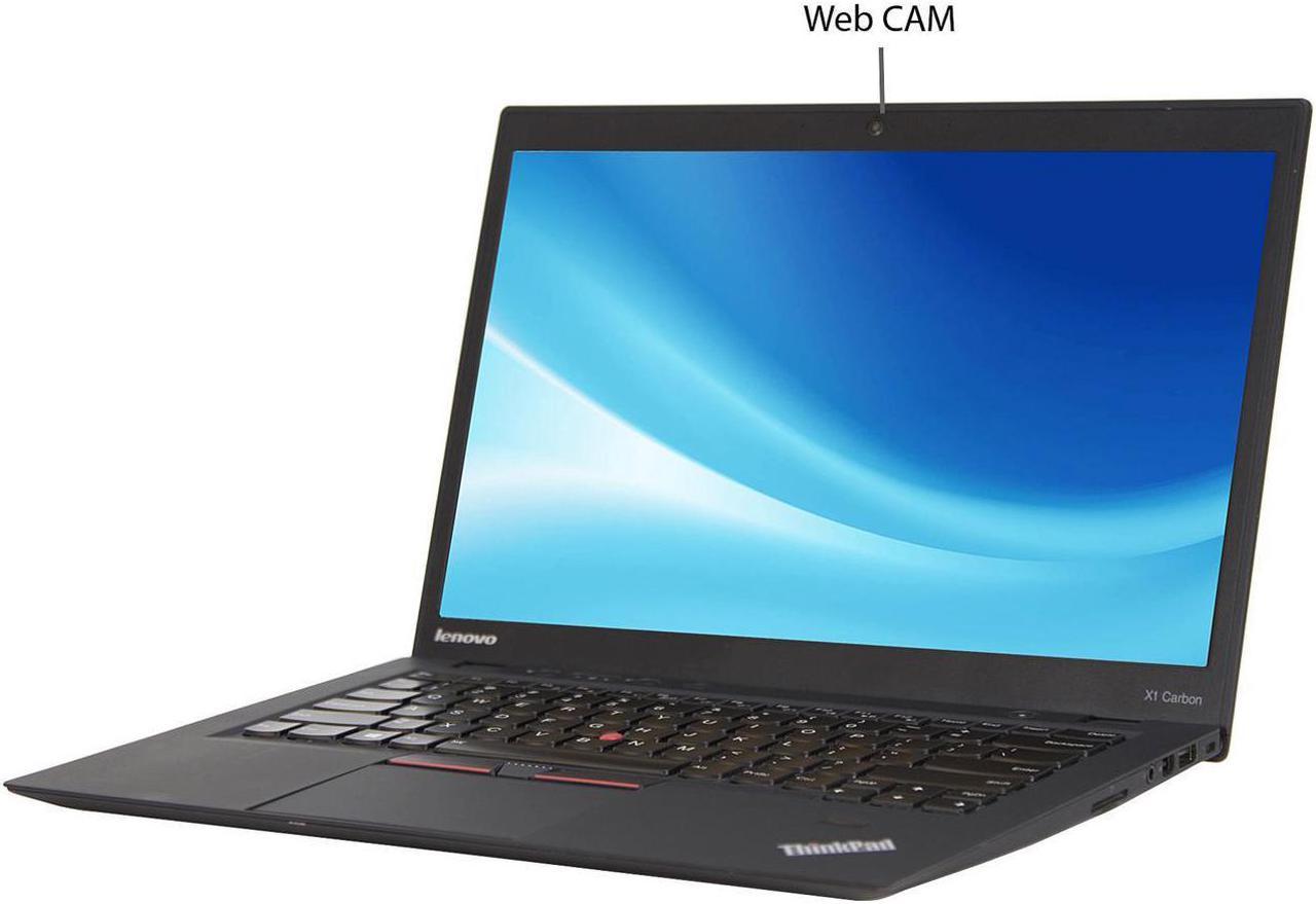 Lenovo Laptop X1 Carbon 4th Gen Intel Core i7- 6600U (2.60GHz) 8GB Memory 256 GB SSD Intel HD Graphics 520 14.0" FHD SCREEN 1920X1080 Windows 10 Pro 64-bit  Grade B