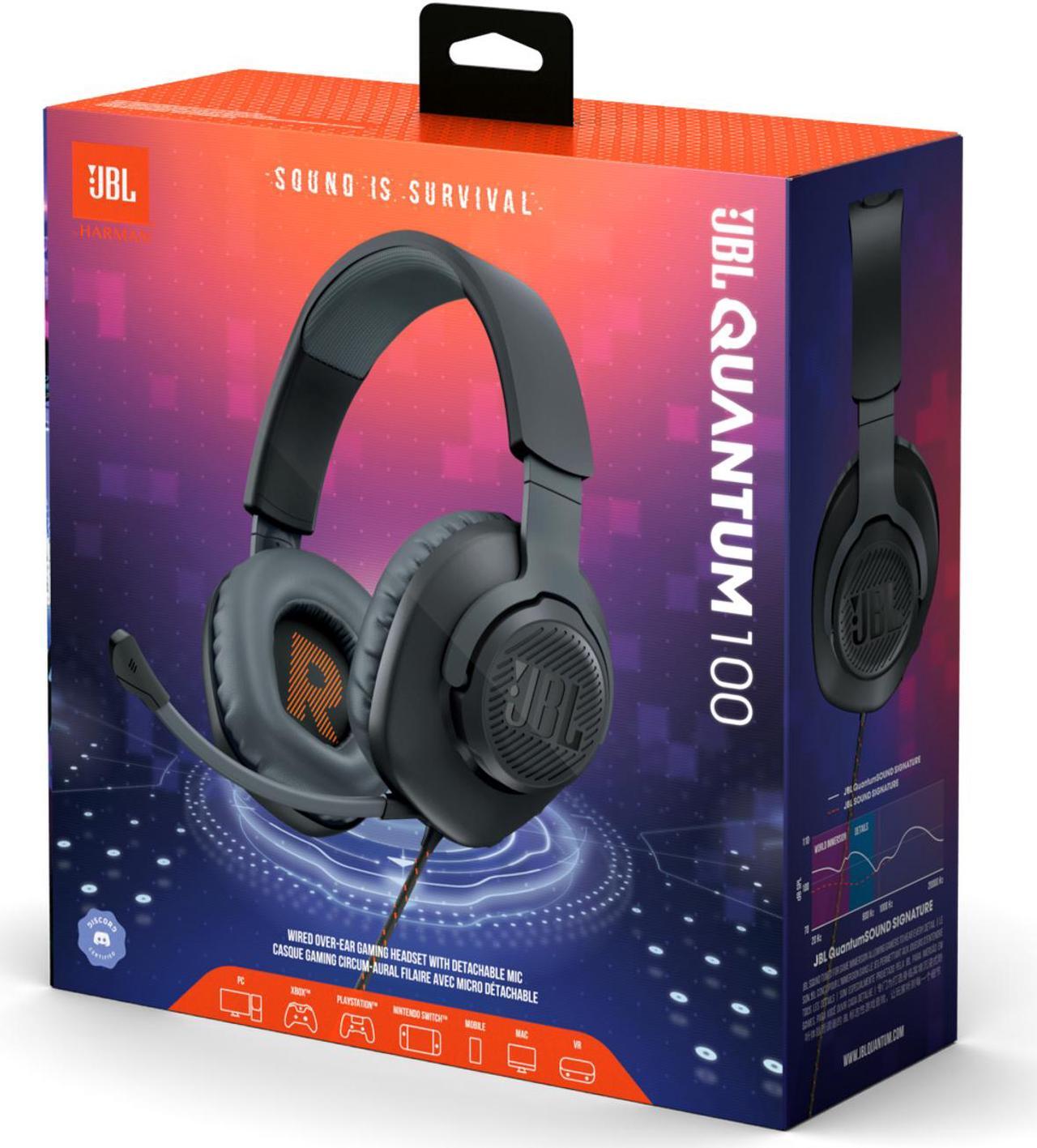Alt view image 2 of 19 - JBL QUANTUM 100 Circumaural Gaming Headset, White