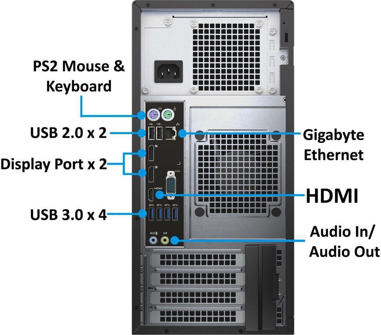 Alt view image 5 of 5 - Dell Precision T3620 Workstation - 7th gen Intel i7-7700 Quad Core upto 4.20GHz, 16GB DDR4, 256GB SSD+1TB HDD, USB 3.1, 4K HDMI, Display Port, Intel HD Graphics 630, Win 10 Pro 64-bit, Keyboard/Mouse
