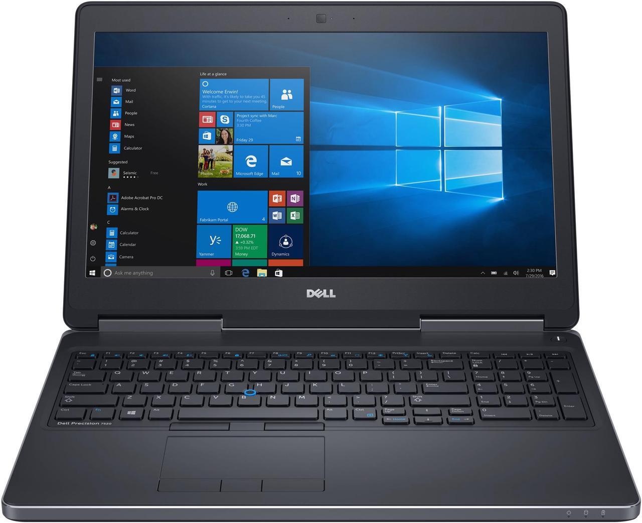 Alt view image 2 of 7 - Dell Precision 7520 15.6" Laptop, Intel Core i5-7300HQ Quad Core upto 3.50GHz, 16GB DDR4, 256GB SSD, FullHD 1080p Display, NVIDIA Quadro M1200 4GB, Thunderbolt 3, Windows 10 Pro