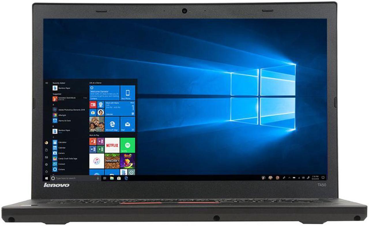 Lenovo ThinkPad T450 Business Ultrabook Laptop - 5th Gen Intel Core I5-5200U (up to 2.70 GHz), 16 GB RAM, NEW 240 GB SSD, 14" HD (1366x768), Webcam, Windows 10 Pro 64-Bit