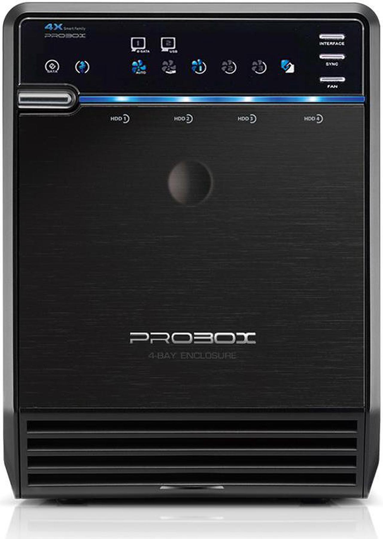 Mediasonic PROBOX 4 Bay 3.5 SATA Hard Drive Enclosure USB 3.0 & eSATA Support 24TB HDD (HF2-SU3S3)