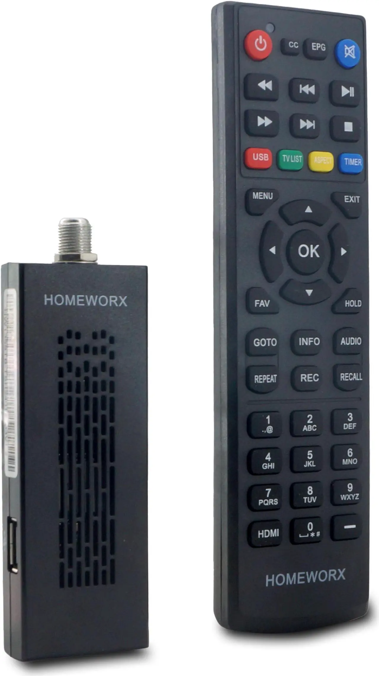 Main image of Mediasonic Digital TV Converter Box Dongle, ATSC Digital Converter Box with TV Tuner, TV Recording, USB Multimedia Function, 1080P HDMI Output, Clear QAM by Mediasonic HomeWorx (HW135STB)