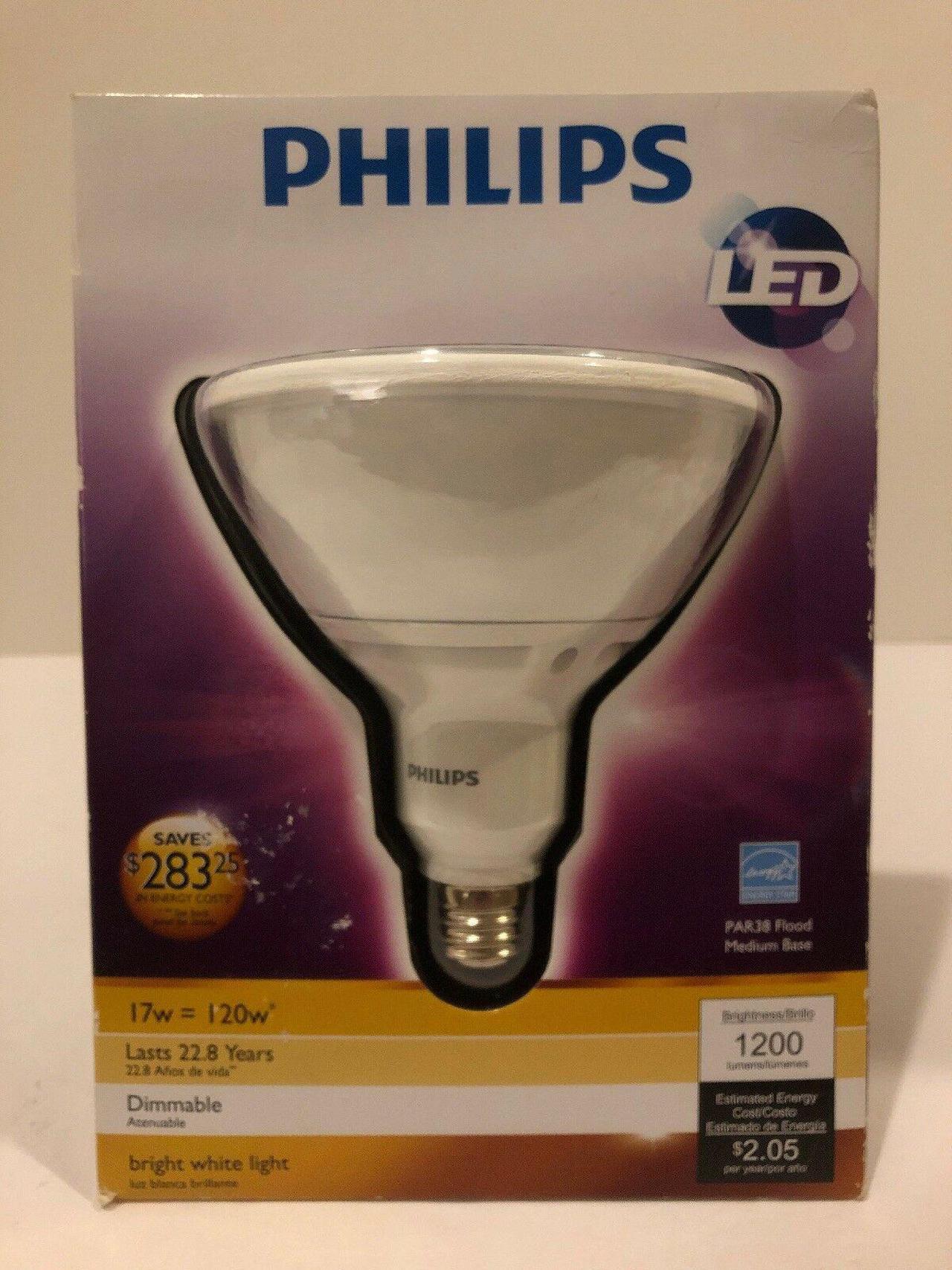 Main image of Philips Lightbulb 120W Equivalent Bright White (3000K) PAR38 Dimmable LED Flood