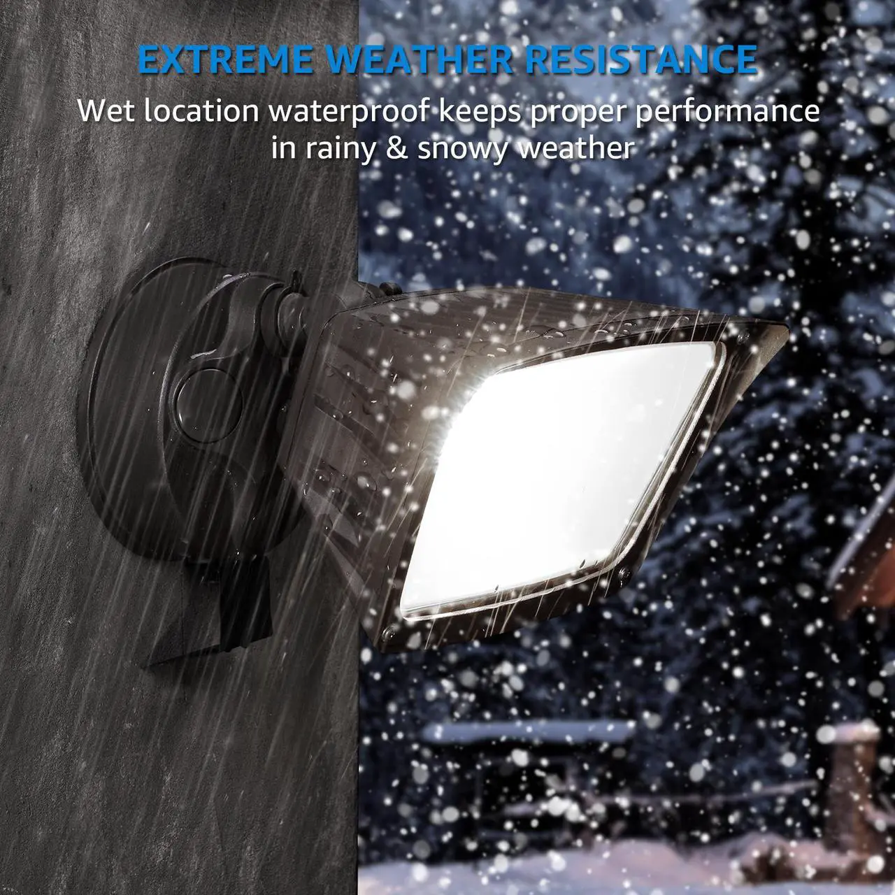 Alt view image 5 of 7 - LEONLITE LED Outdoor Flood Light, Dusk-to-Dawn (Photocell Included), 3400lm, Waterproof Security Floodlight, ETL-Listed Exterior Lighting for Yard, 5000K Daylight