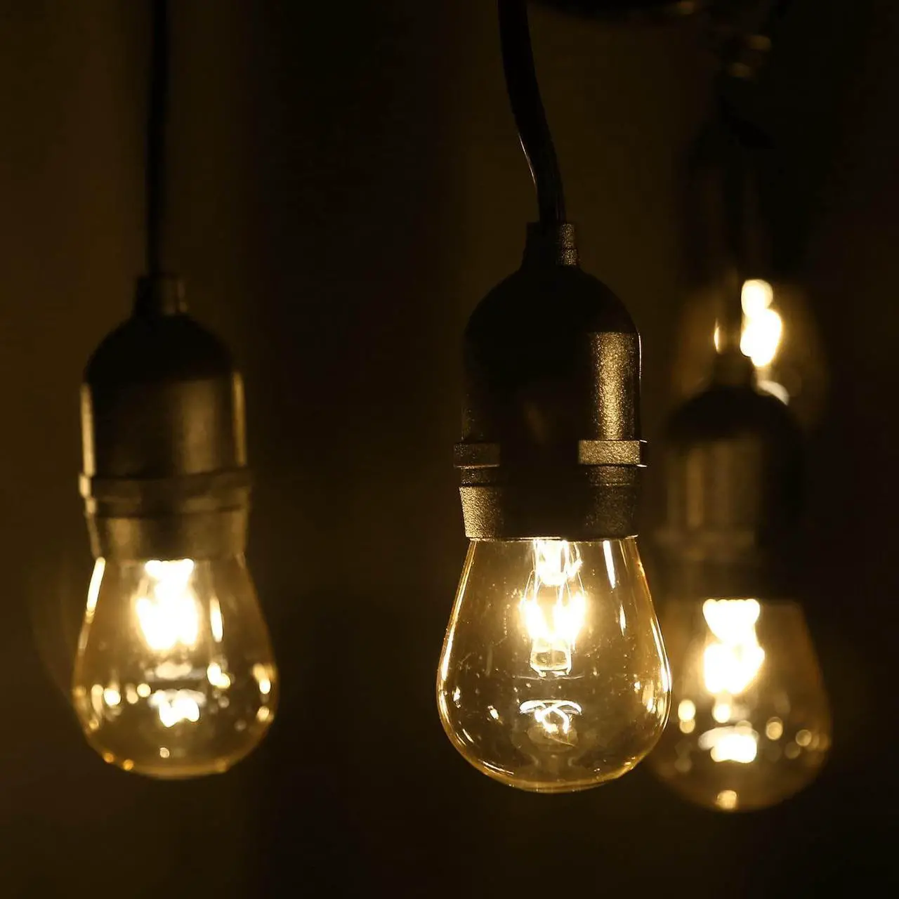 Alt view image 2 of 7 - TORCHSTAR 50ft LED Outdoor String Lights, Extendable Vintage Retro Bulb Lighting, Hanging Light for Festivals, Events, 24 Sockets with Extra 12 Bulbs, Weatherproof Patio Grade, Garden, Balcony