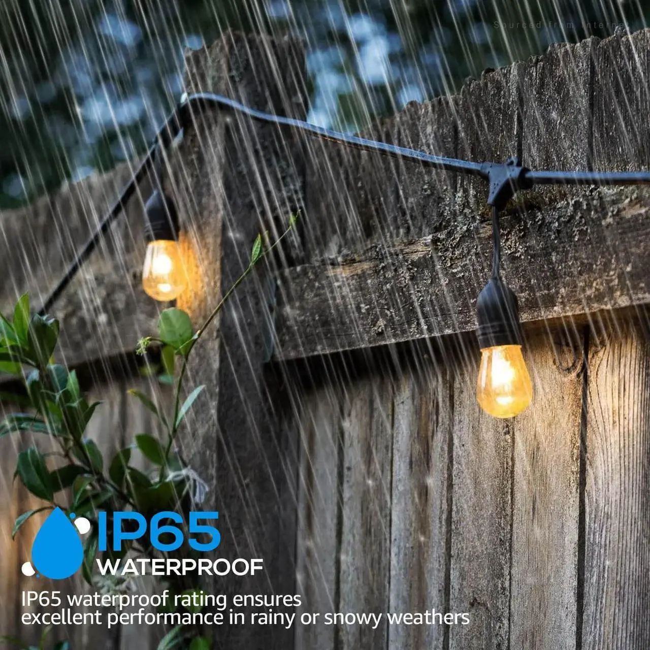 Alt view image 6 of 7 - TORCHSTAR 50ft LED Outdoor String Lights, Extendable Vintage Retro Bulb Lighting, Hanging Light for Festivals, Events, 24 Sockets with Extra 12 Bulbs, Weatherproof Patio Grade, Garden, Balcony