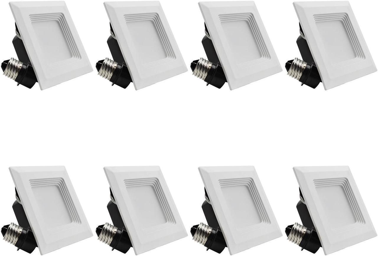 Main image of TORCHSTAR 8-Pack 9W 4 Inch High CRI Dimmable Retrofit LED Square Recessed Lighting Fixture, 60W Equivalent 2700K Warm White UL-Classified Square Recessed Ceiling Light Downlight