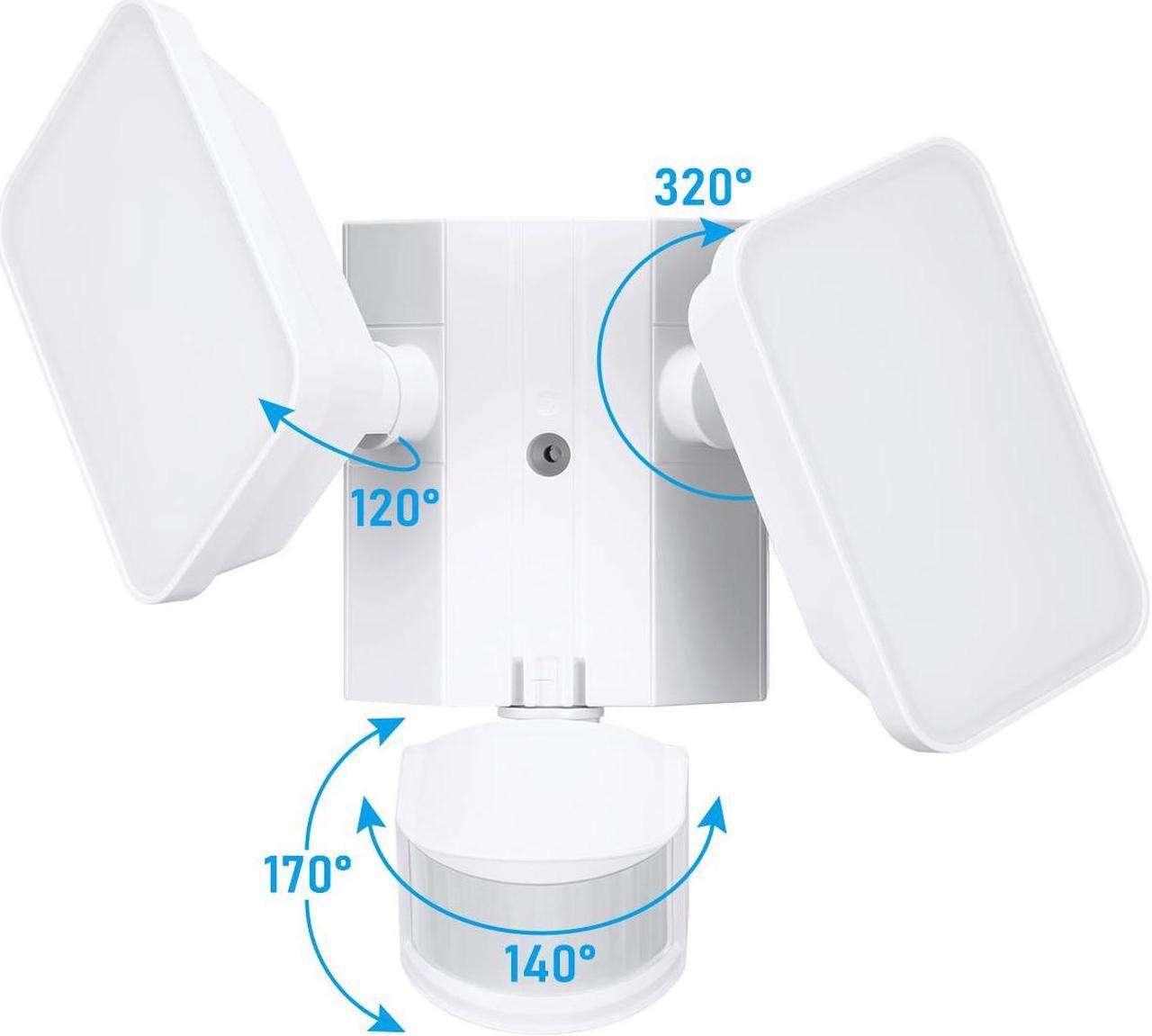 Alt view image 6 of 7 - LED Security Light with GFCI Outlets& Motion Sensor, Dusk to Dawn, 5000K Daylight, White