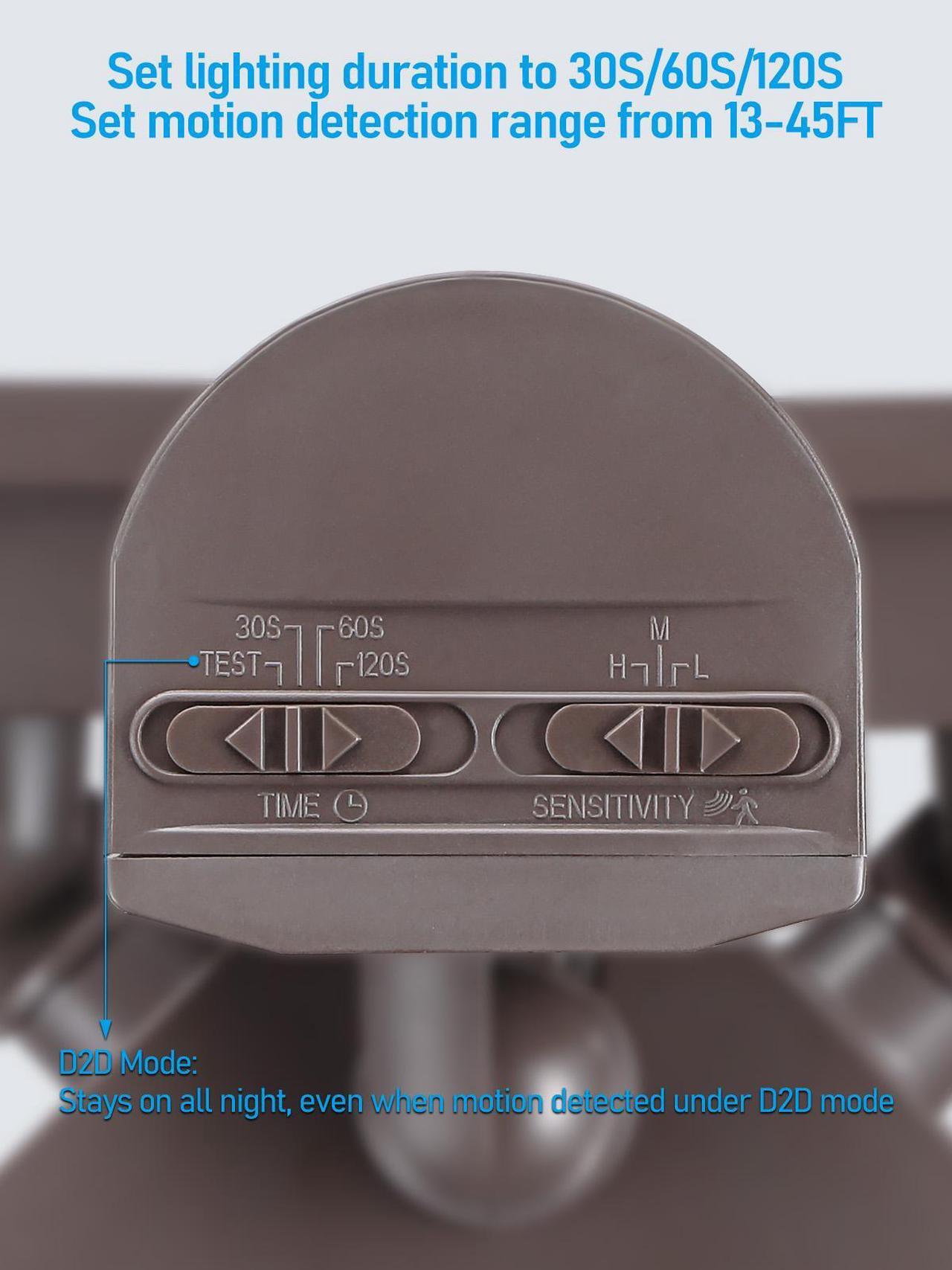 Alt view image 5 of 7 - LED Security Light with GFCI Outlets& Motion Sensor, Dusk to Dawn, 5000K Daylight, Bronze