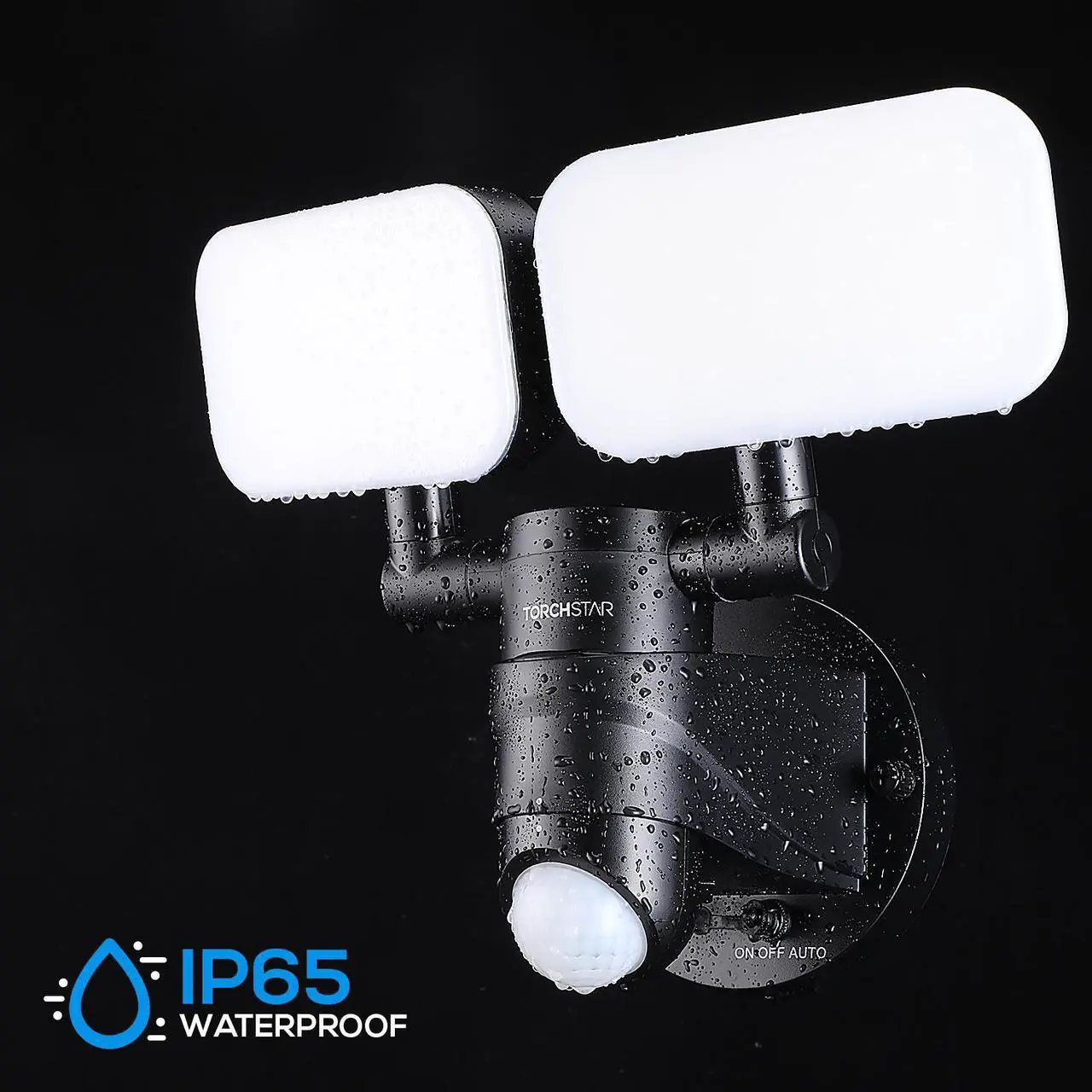 Alt view image 5 of 7 - TORCHSTAR LED Solar Outdoor Security Lights with Motion Sensor, Adjustable Dual-Head Flood Light, 2 Modes Auto Mode & ON-OFF Mode, 6500K, IP65 Waterproof, for Yard, Garages, Patios, Entryways