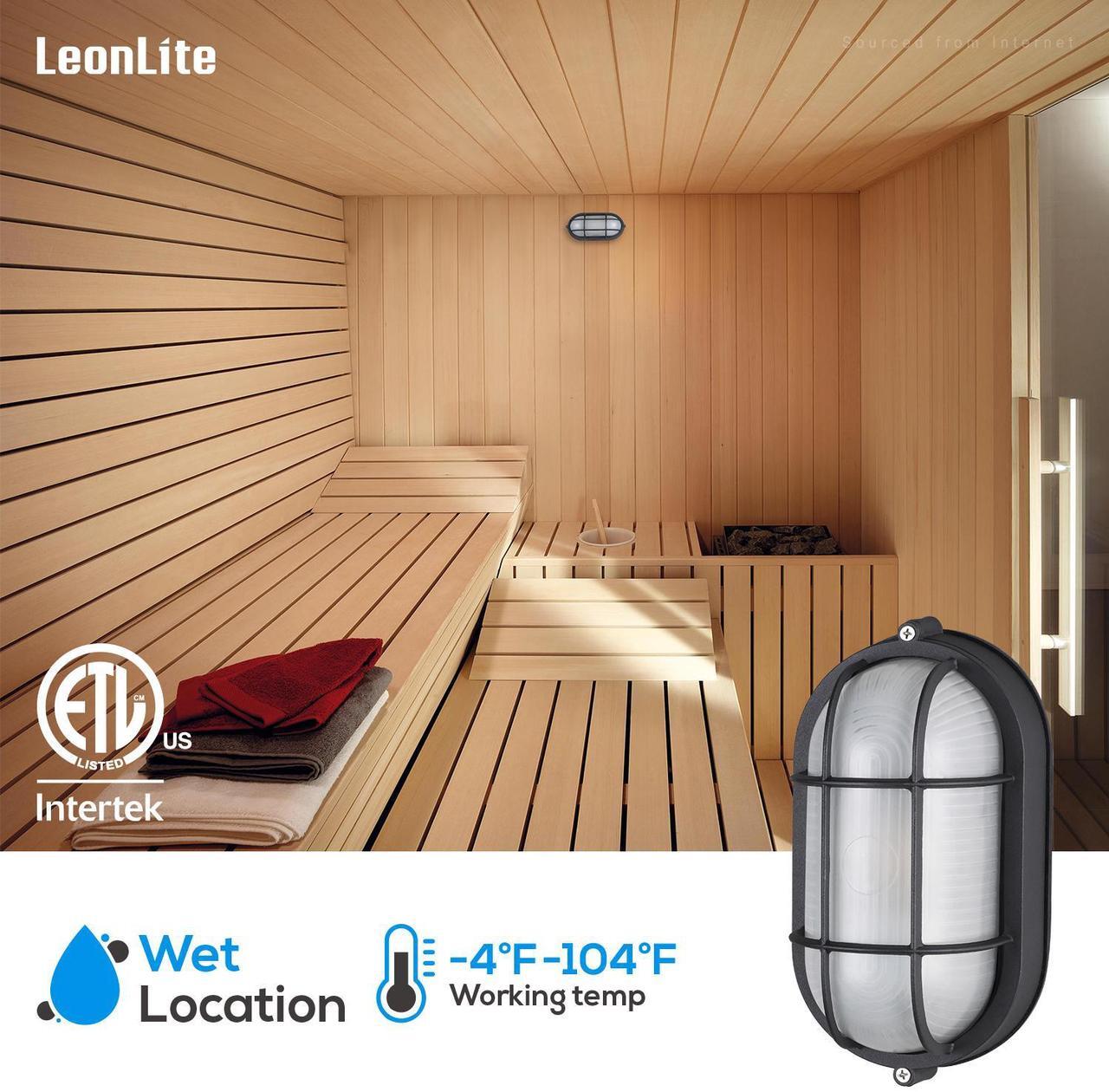 Alt view image 2 of 7 - 4 Pack Outdoor Bulkhead Light, Nautical 4 Inch Marine Wall Lights, E26 Socket, Aluminum Housing, Wet Location, Flush Mount for Wall or Ceiling, Bulbs Not Included, Black