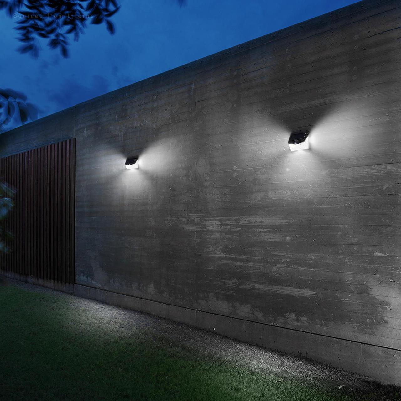 Alt view image 7 of 7 - 4 Pack 40 LED Outdoor Solar Lights, Wireless Solar Motion Sensor Light,  6500K Pure White, Waterproof Security Lighting for Garage, Porch, Driveway, Patio, Black