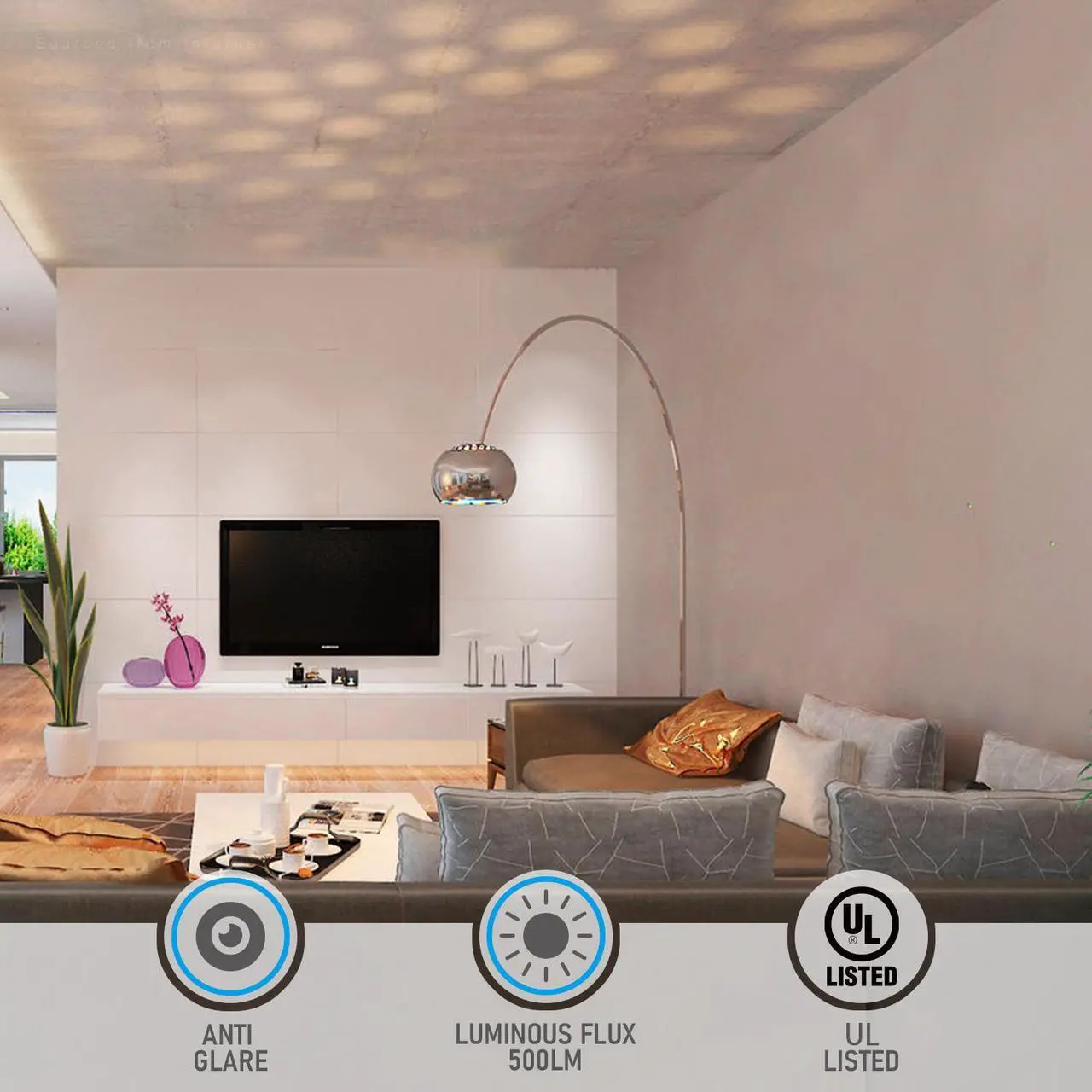 Alt view image 3 of 7 - 2 Pack A19 LED Dimmable Light Bulb, 4.5W(40W Eqv.), Anti Glare Half Chrome Bulbs, UL Listed, E26 Base, Vintage Edison Bulb for Bedroom, Kitchen, 2700K Soft White