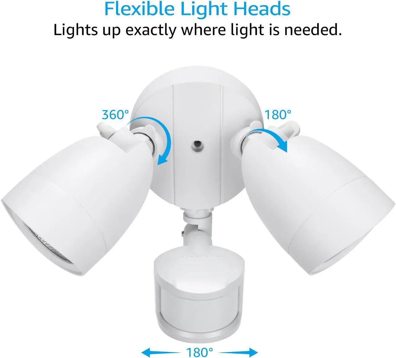 Alt view image 5 of 7 - LEONLITE 20W Dual-Head Motion-Activated LED Outdoor Security Light, 4 Modes Area Lighting, 20W (120W Equiv.), 1400lm, 5000K Daylight, White