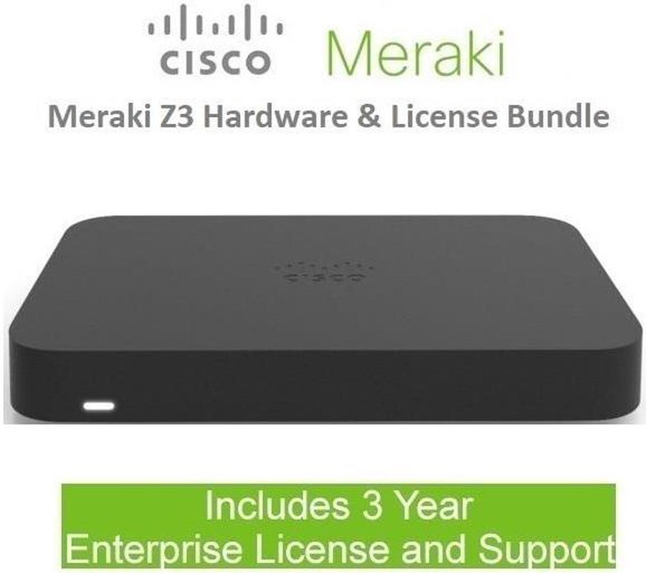 Main image of Cisco Meraki Z3 Firewall Teleworker Gateway w/ 802.11ac Wave 2 Includes 3 Year Enterprise License