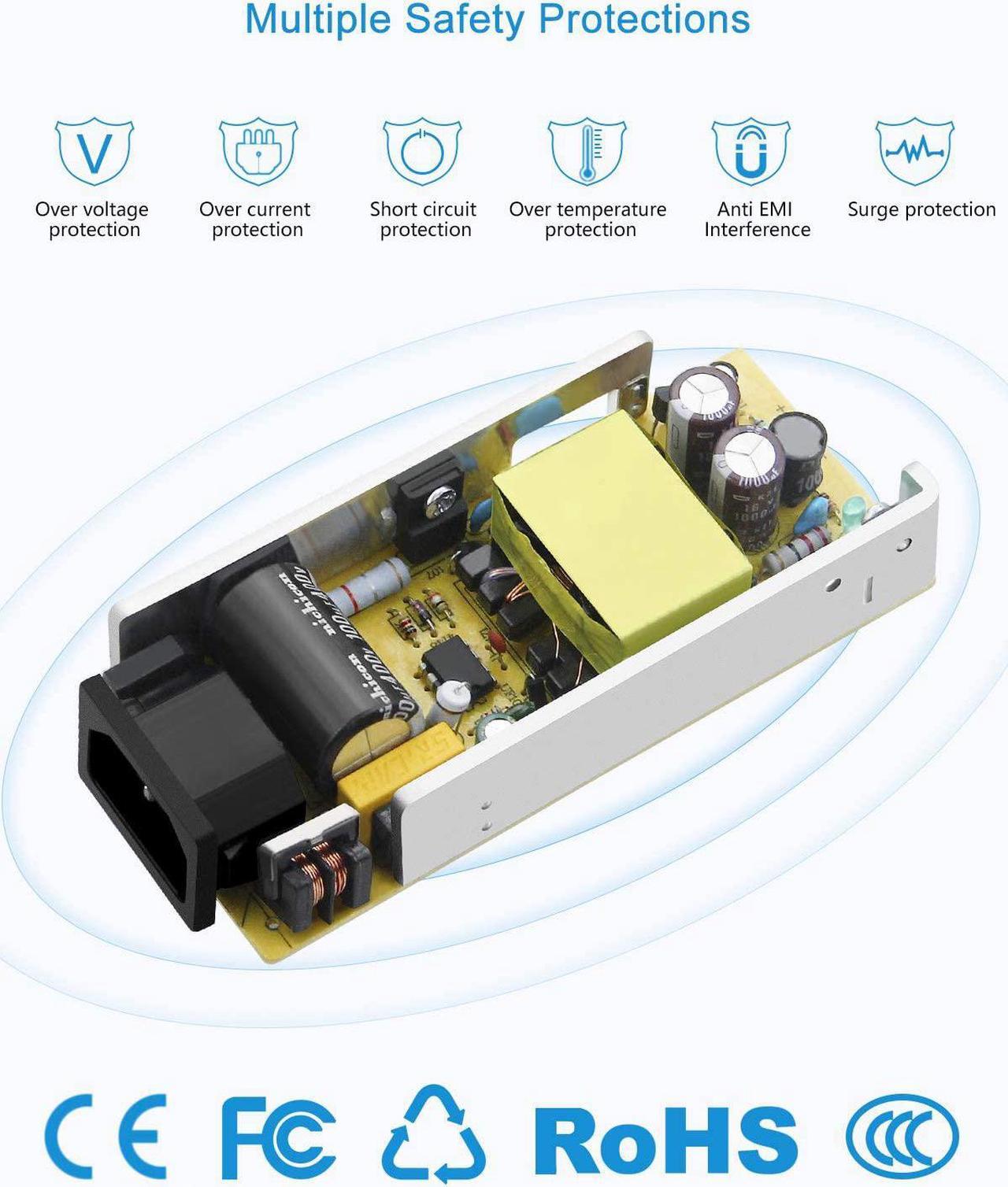 Alt view image 4 of 7 - ALITOVE 5V 8A 40W AC to DC Adapter Power Supply Converter Transformer 5.5x2.1mm Plug AC 100V~240V Input for WS2812B WS2811 SK6812 LED Pixel Strip Light CCTV Camera Security System