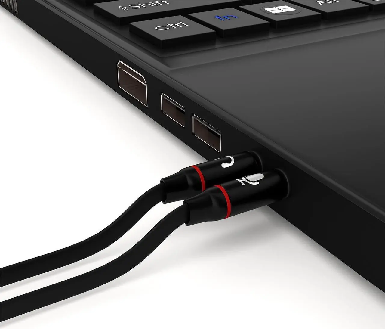 Alt view image 6 of 7 - Headphone Splitter for Computer 3.5mm Female to 2 Dual 3.5mm Male Mic Audio Y Splitter Cable Smartphone Headset to PC Adapter