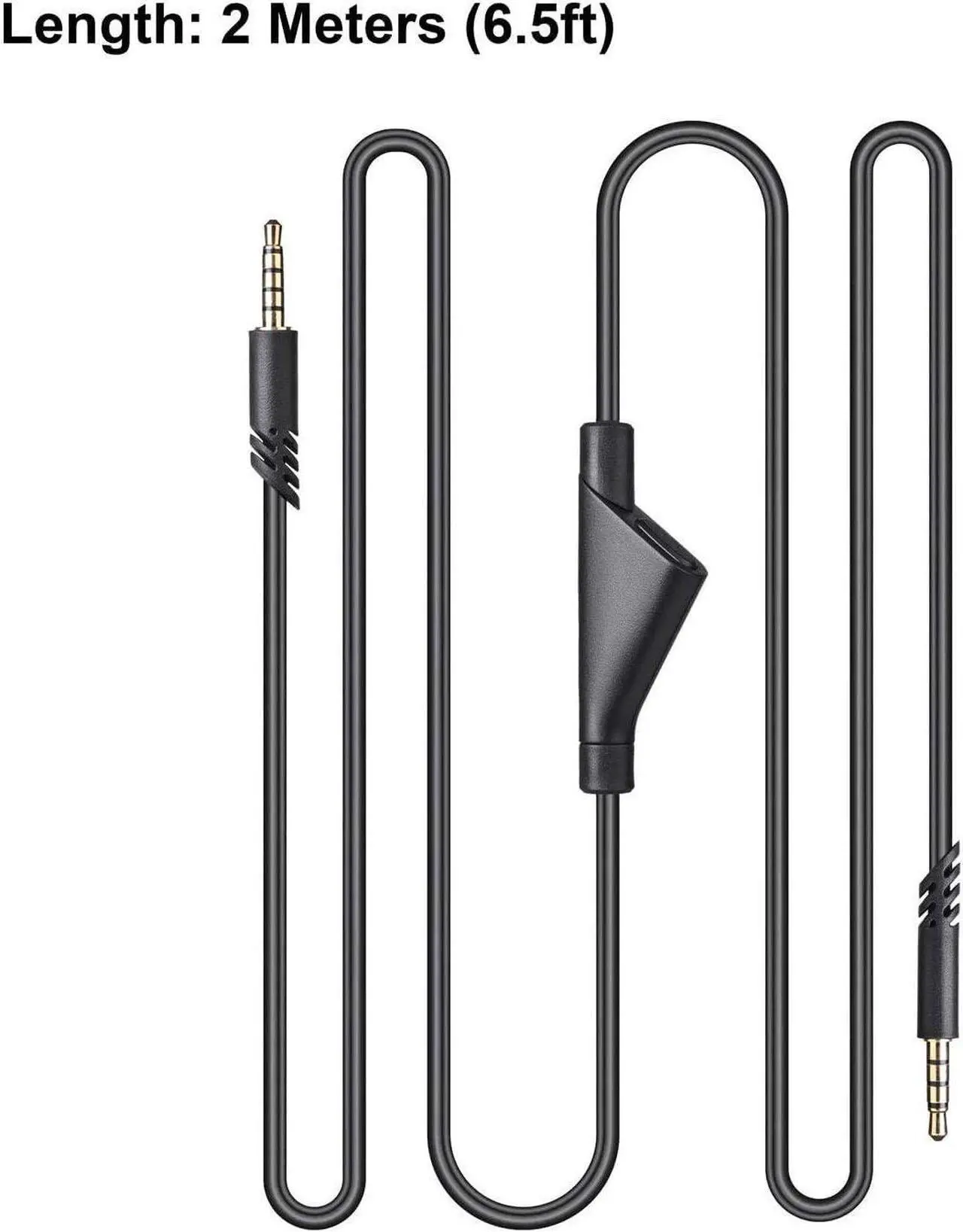 Alt view image 2 of 7 - YARENKA Replacement Astro A10 A40 Cable - 2.0M Astro A40 TR Inline Mute Cable Cord for Astro A10/A40 Gaming Headsets Xbox One PS4 PS5 Controller Headphone Audio Extension Cable 6.5 Feet Black