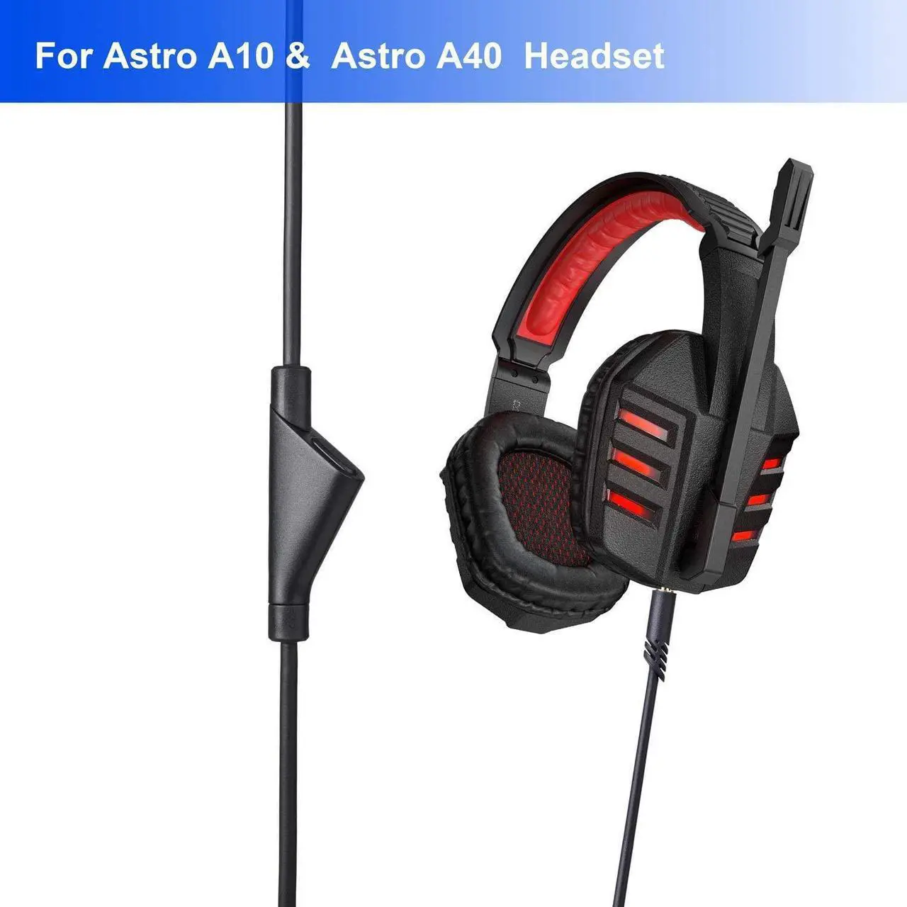 Alt view image 3 of 7 - YARENKA Replacement Astro A10 A40 Cable - 2.0M Astro A40 TR Inline Mute Cable Cord for Astro A10/A40 Gaming Headsets Xbox One PS4 PS5 Controller Headphone Audio Extension Cable 6.5 Feet Black