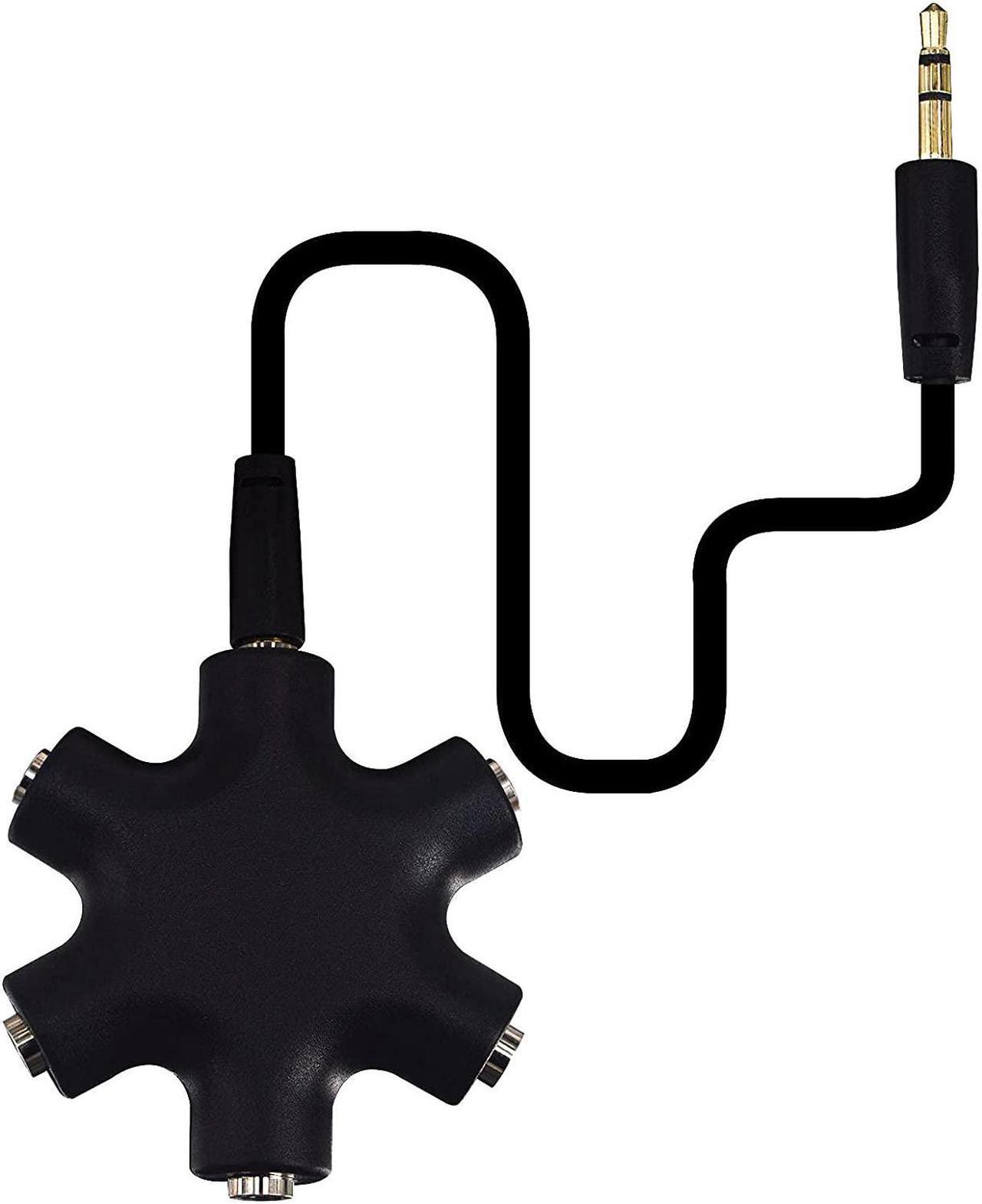 Main image of Headphone Splitter 5-Jack 3.5 mm Audio Headphone Splitter Stereo Audio Headset Adapter Audio Earbuds Earphones Plug 5 Way 1 Male to 4 Female Splitter with 3.5mm Stereo Cable