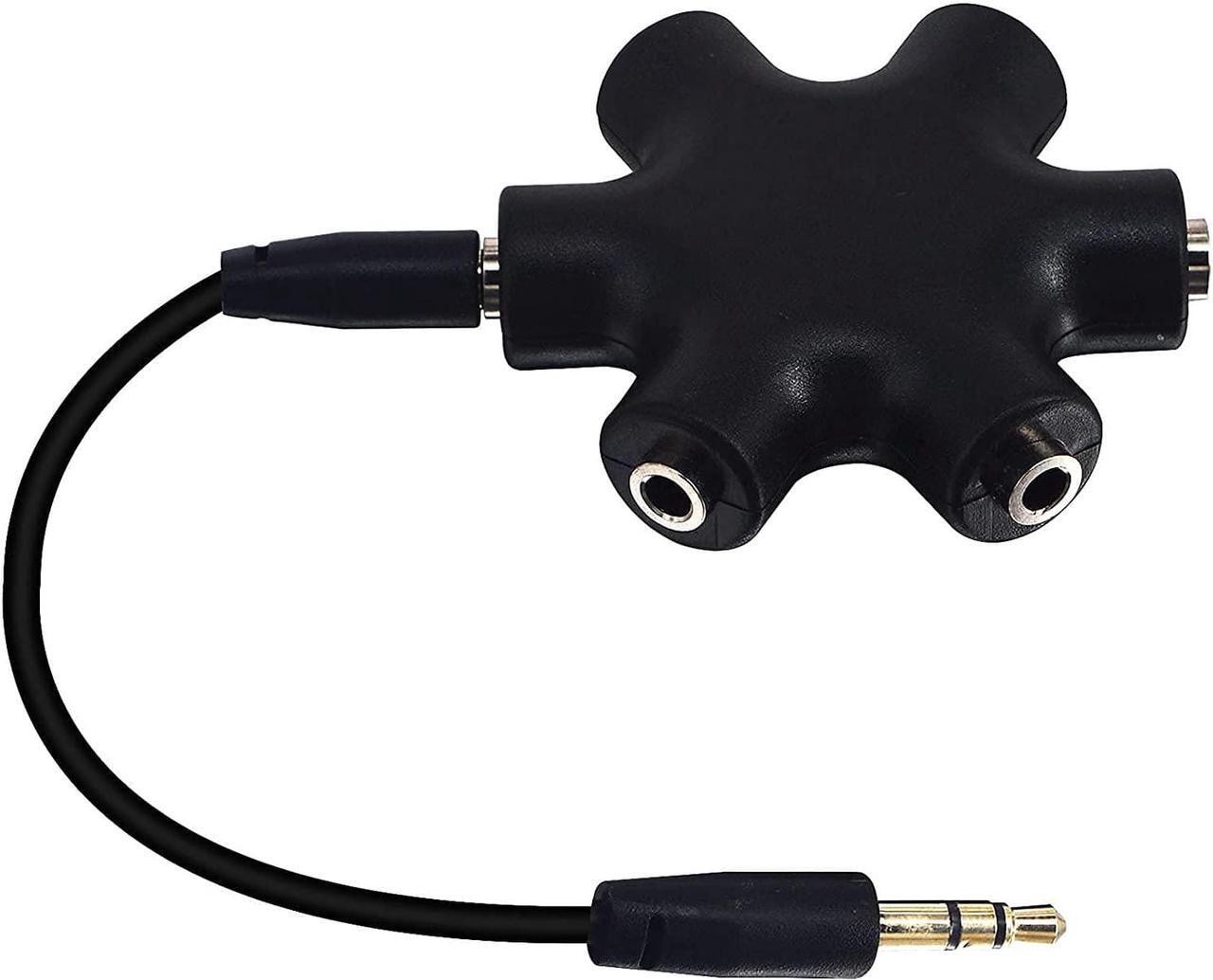 Alt view image 7 of 7 - Headphone Splitter 5-Jack 3.5 mm Audio Headphone Splitter Stereo Audio Headset Adapter Audio Earbuds Earphones Plug 5 Way 1 Male to 4 Female Splitter with 3.5mm Stereo Cable
