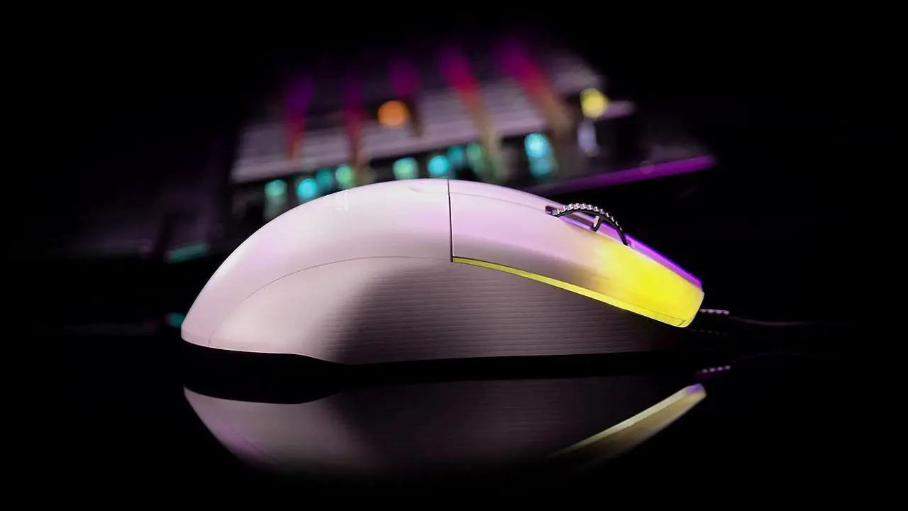 Alt view image 2 of 6 - Kone Pro PC Gaming Mouse Lightweight Ergonomic Design Titan Switch Optical AIMO RGB Lighting Superlight Wired Computer Mouse Titan Scroll Wheel Honeycomb Shell 19K DPI Black