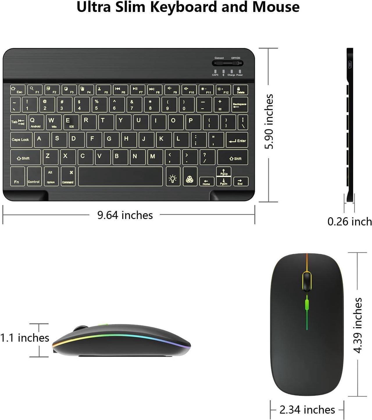 Alt view image 7 of 7 - Backlit Bluetooth Keyboard and Mouse Combo for iPad Air Pro Mini Tablet iPhone Android Samsung Smartphone Cell Phone Rechargeable Ultra Slim Wireless Keyboard Mouse Portable iPadOS 13 & Above (Black)