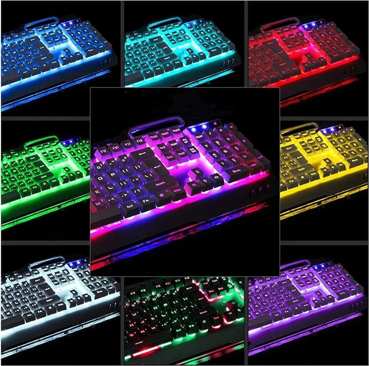 Alt view image 3 of 4 - MANZZO Gaming LED Backlit Keyboard and Mouse Combo with Illuminated Characters LED Backlight USB Mouse Multimedia Keys Mechanical Feel