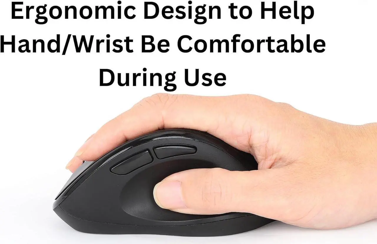 Alt view image 2 of 7 - MANHATTAN Wireless Ergonomic Mouse  2.4 GHz RF, 800/1200/1600 dpi, Six Buttons with Scroll Wheel, USB-A & USB-C 2-in-1 Receiver Dongle  for Laptop, Computer, PC - 3 Yr Mfg Warranty  190237