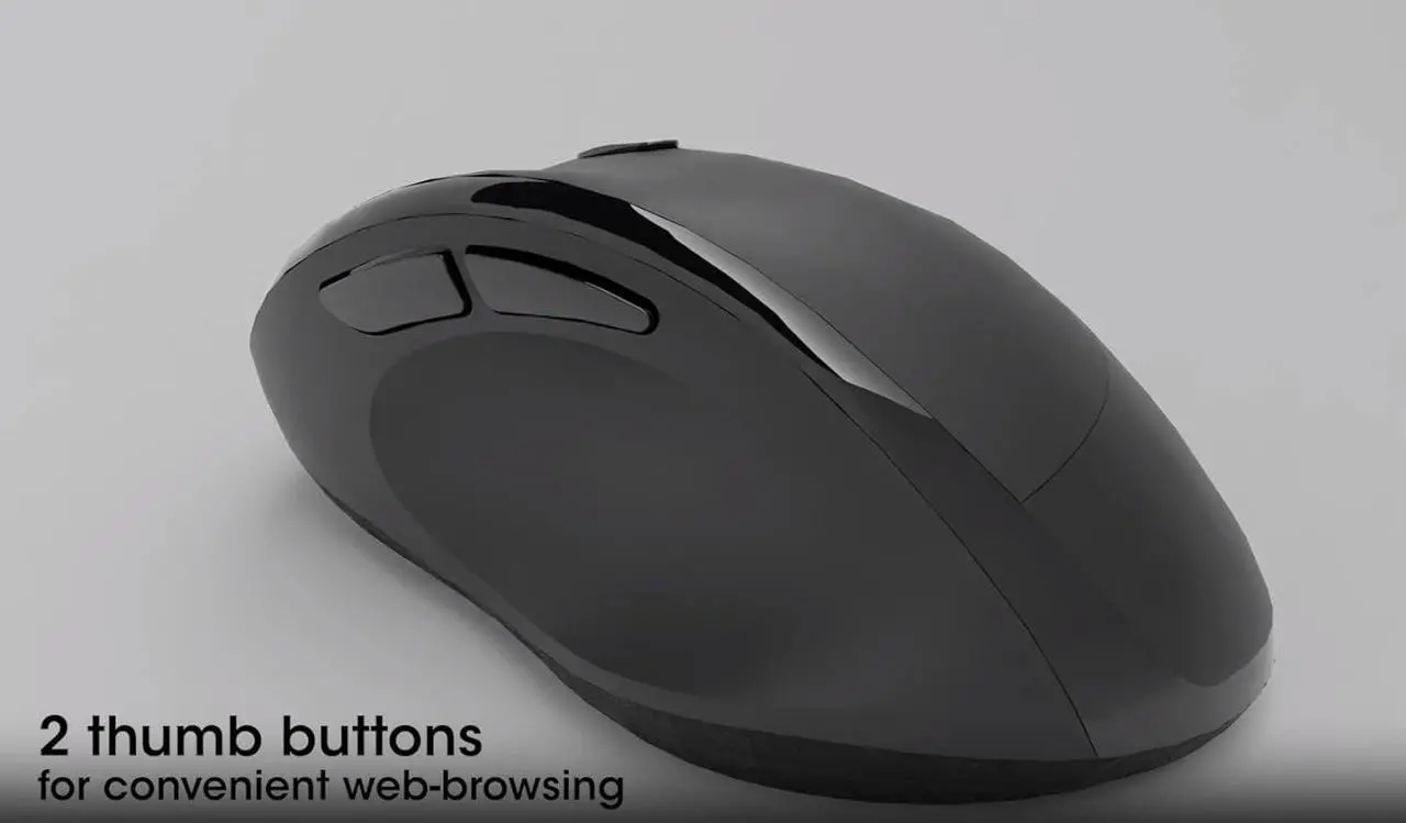 Alt view image 6 of 7 - MANHATTAN Wireless Ergonomic Mouse  2.4 GHz RF, 800/1200/1600 dpi, Six Buttons with Scroll Wheel, USB-A & USB-C 2-in-1 Receiver Dongle  for Laptop, Computer, PC - 3 Yr Mfg Warranty  190237