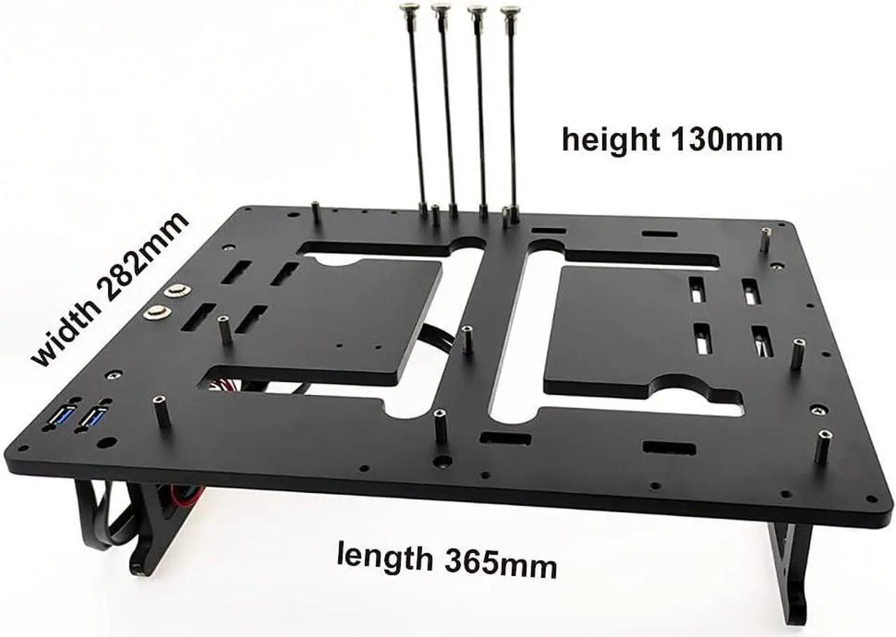 Alt view image 2 of 7 - EDIY Open Air ATX PC Frame HTPC Water Cooling Test Bench Aluminum Case Bare Overclocking DIY Computer Support Graphics Card, Silver