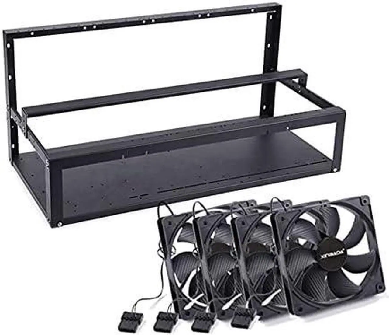 Alt view image 2 of 2 - VALINK Steel Open Air Miner Mining Frame Rig Case Up to 6 GPU for Crypto Coin Currency Mining