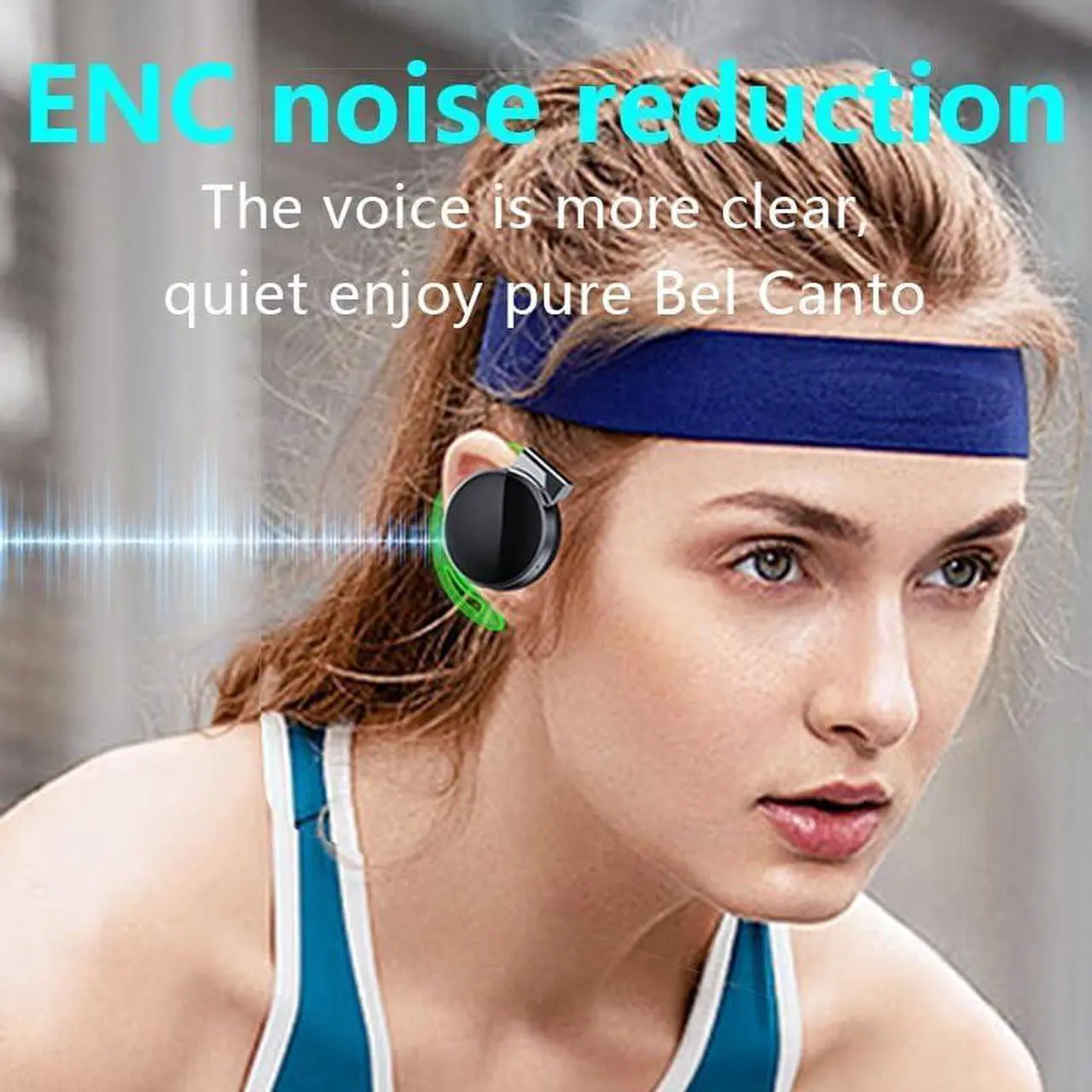 Alt view image 7 of 7 - Wireless Sports Earbuds with Earhooks Bluetooth 5.3 Over Ear Wireless Earbuds Open Ear Headphones Sports Headset Bluetooth with 4 Microphones Clip on Earphones Wireless Earphones for Sport Cycling