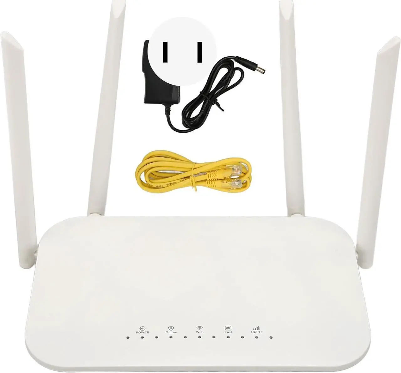 Alt view image 5 of 7 - 4G LTE CPE Router, 300Mbps High Sensitivity 100-240V 4 Antennas WiFi Hotspot Cat4 for Office for Europe (US Plug)