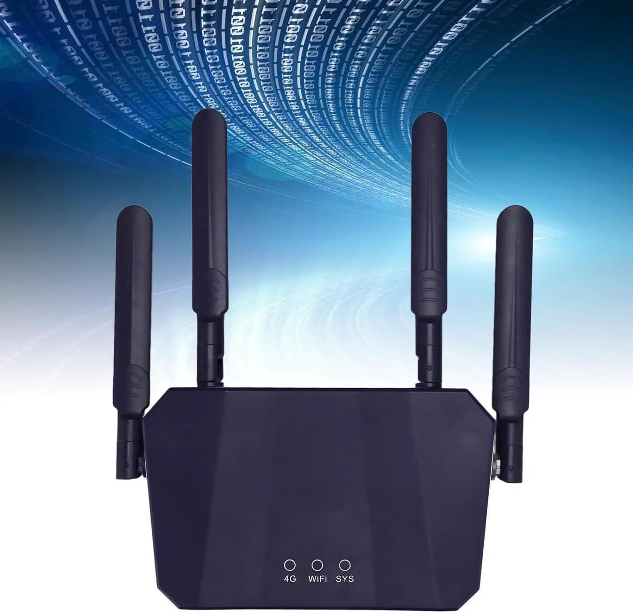 Alt view image 3 of 7 - 4G LTE Wireless Router, 300Mbps High Sensitivity 4G WiFi Portable Long Range 2.4G 4 Professional Antennas for Office (US Plug)