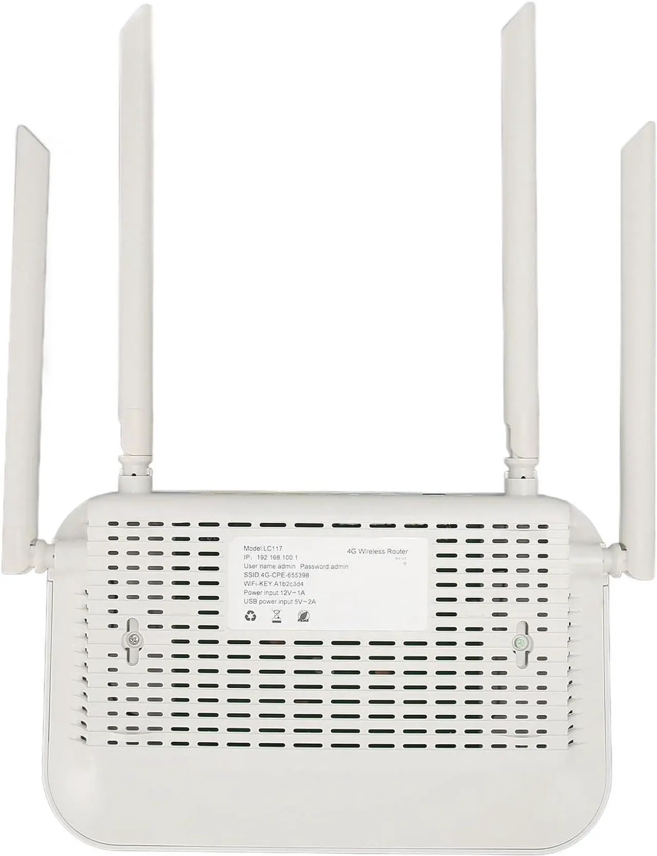 Alt view image 6 of 7 - 4G LTE CPE Router, 300Mbps High Sensitivity 100-240V 4 Antennas WiFi Hotspot Cat4 for Office for Europe (US Plug)