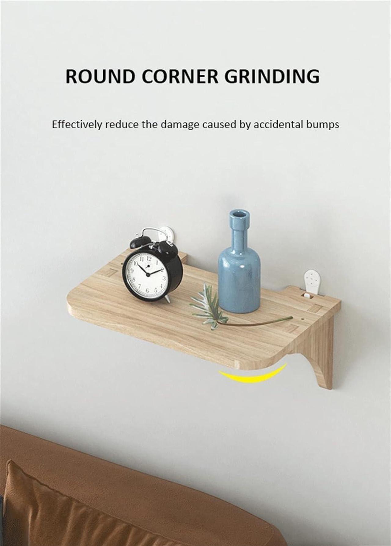 Alt view image 5 of 7 - Floating Projector Shelf Rack Wood WiFi Router Shelf Wall Mount Holder TV Stand Wireless Router Storage Box Modem Cable Box Cover (Size : 48cm)