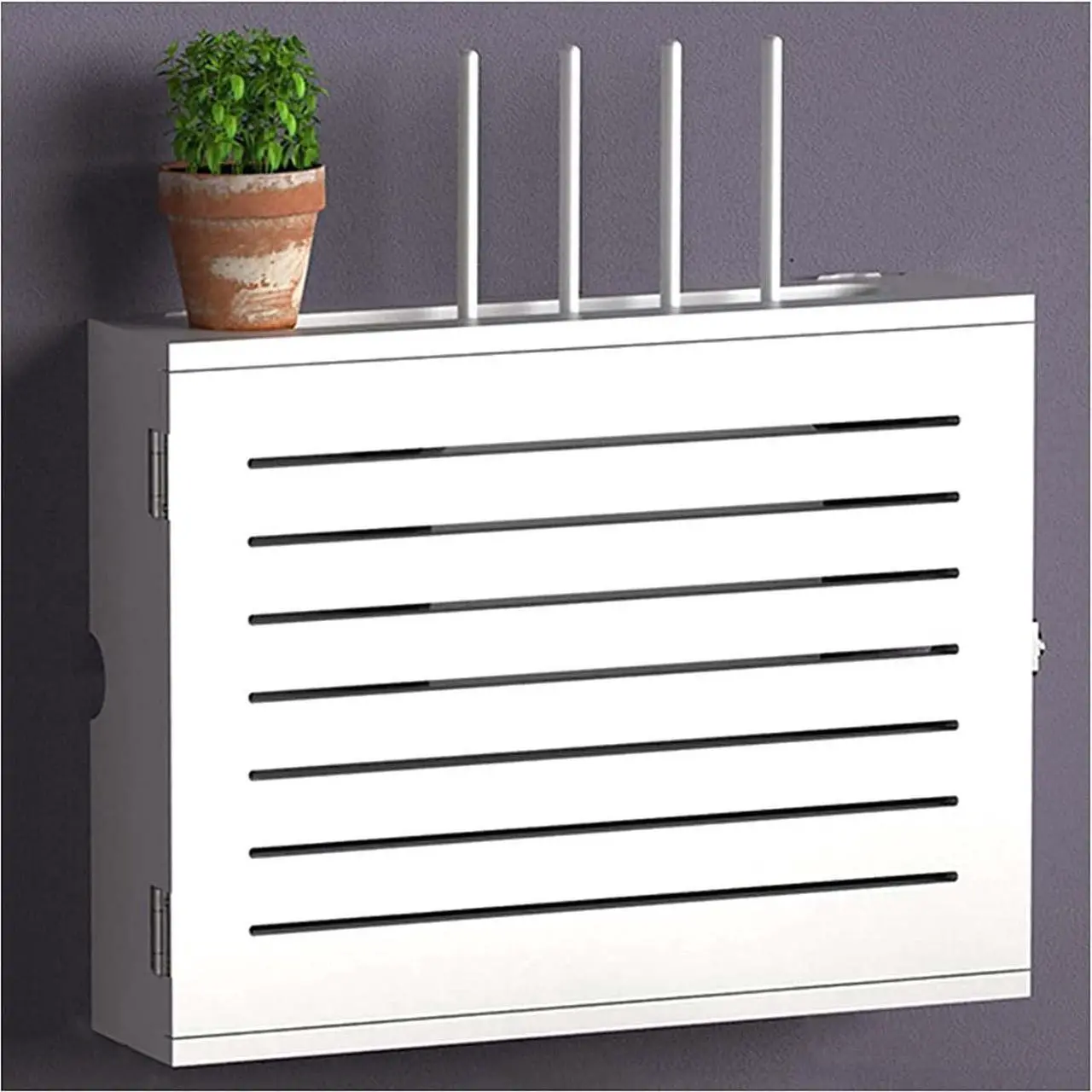 Main image of oiakus Wall Mount WiFi Router Storage Box, Wooden Router Shelf, Wood WiFi Network Set-top Box Modem Cable Router Cover Organized Power for Home Bedroom Living Room