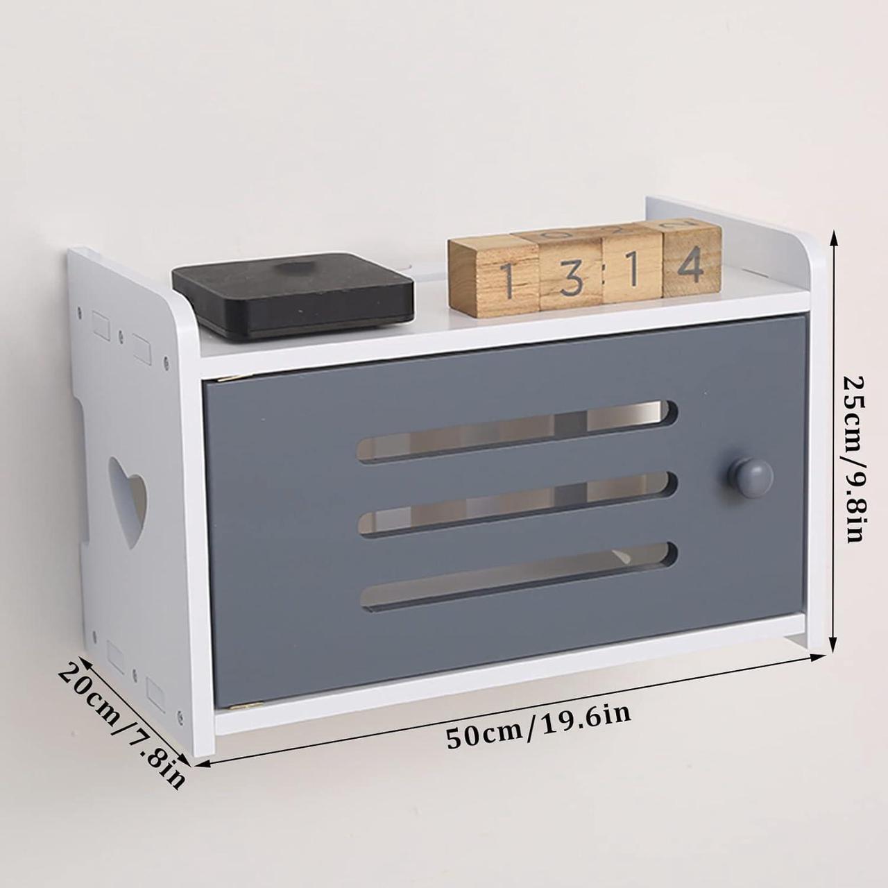Alt view image 2 of 7 - Large Space Wireless Router Storage Box,Wall-Mounted Router Storage Box,Desktop Storage Box, Hidden Line Management Container, Office Desktop Manager (Color : Log Color-B)