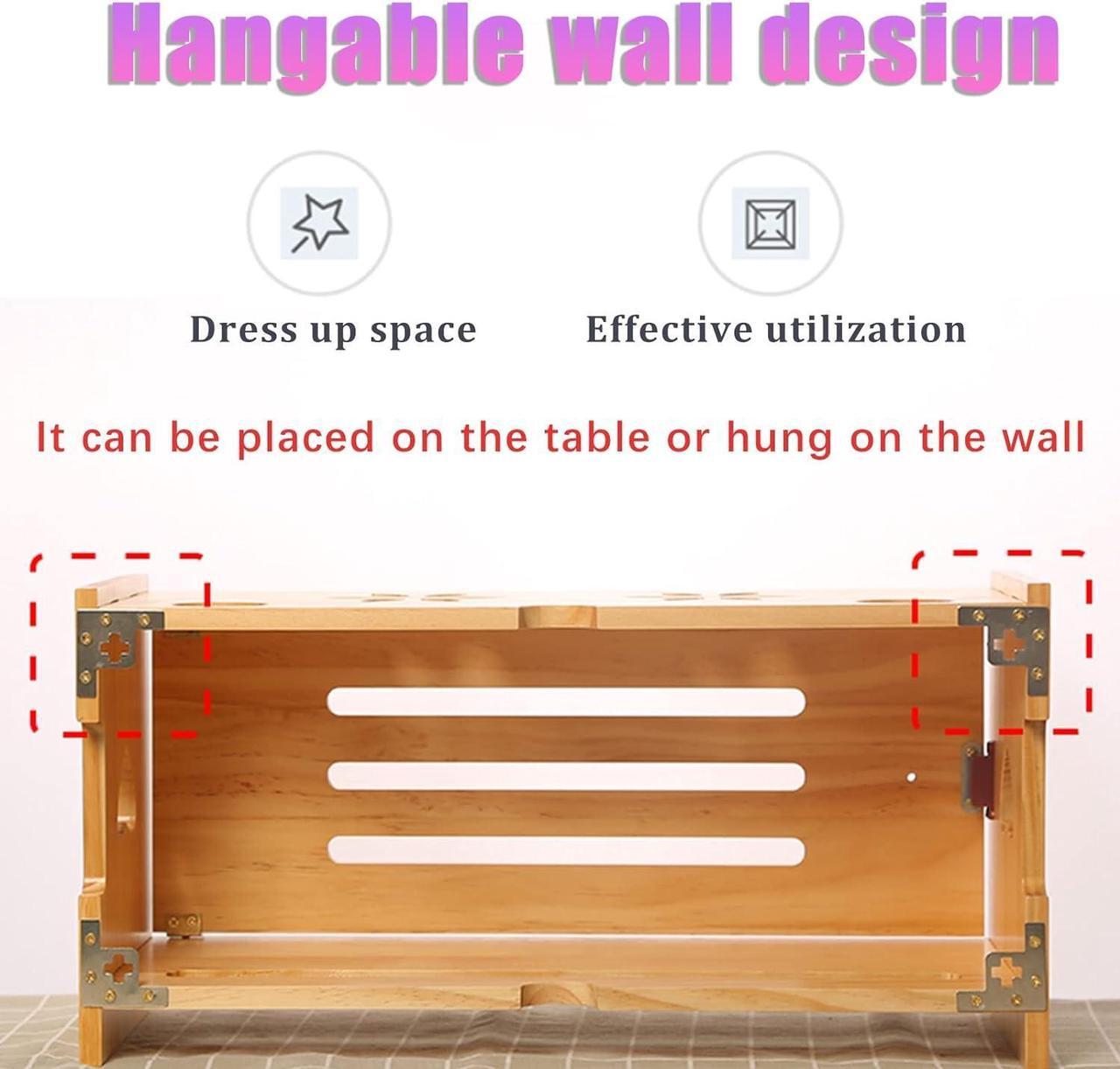 Alt view image 3 of 7 - Large Space Wireless Router Storage Box,Wall-Mounted Router Storage Box,Desktop Storage Box, Hidden Line Management Container, Office Desktop Manager (Color : Log Color-B)