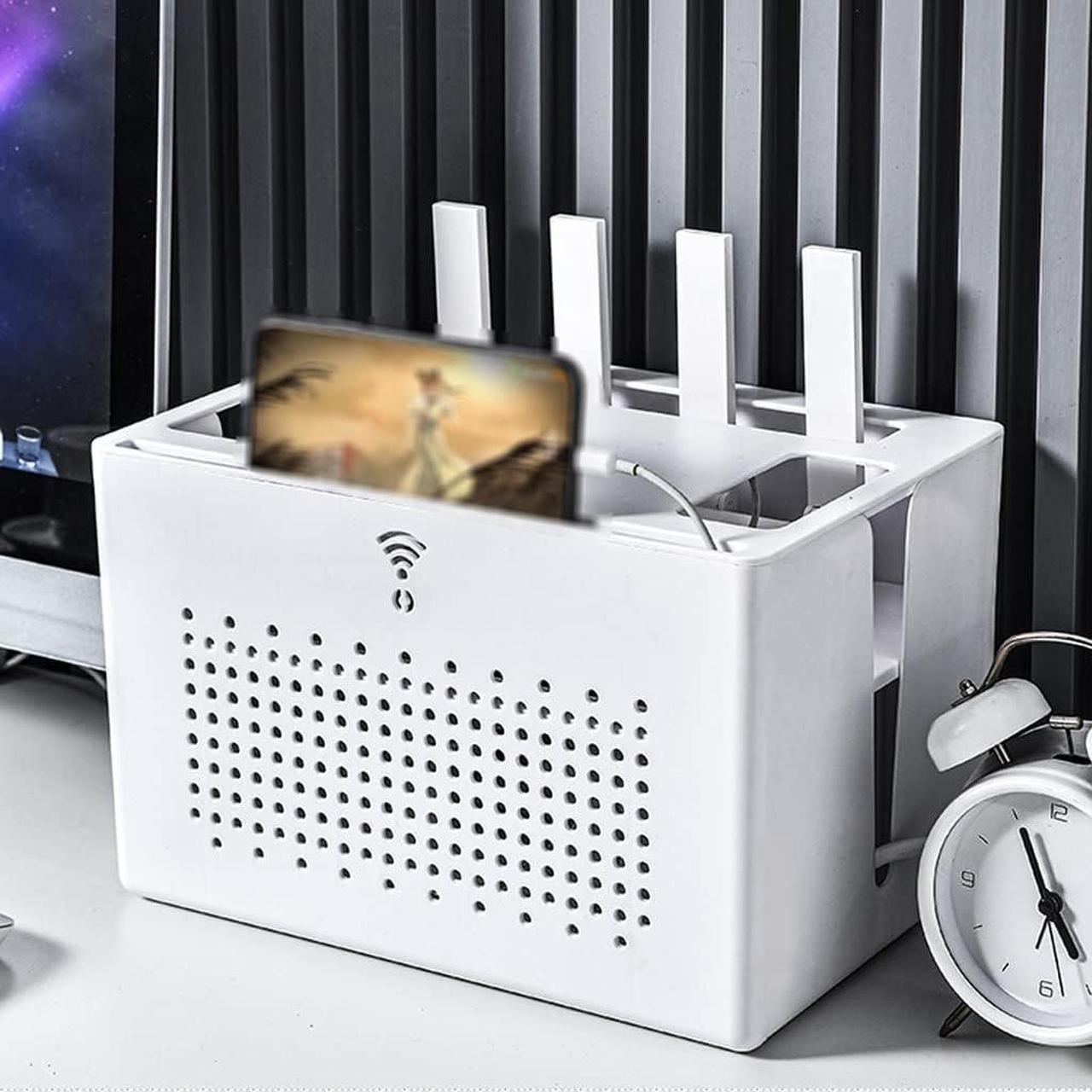 Alt view image 7 of 7 - YUEYOULII WiFi Router Storage Box, Household Cable Management Boxes, Router Decorative Box, Cord Organizer Box, Living Room Decorative Box (Color : A)