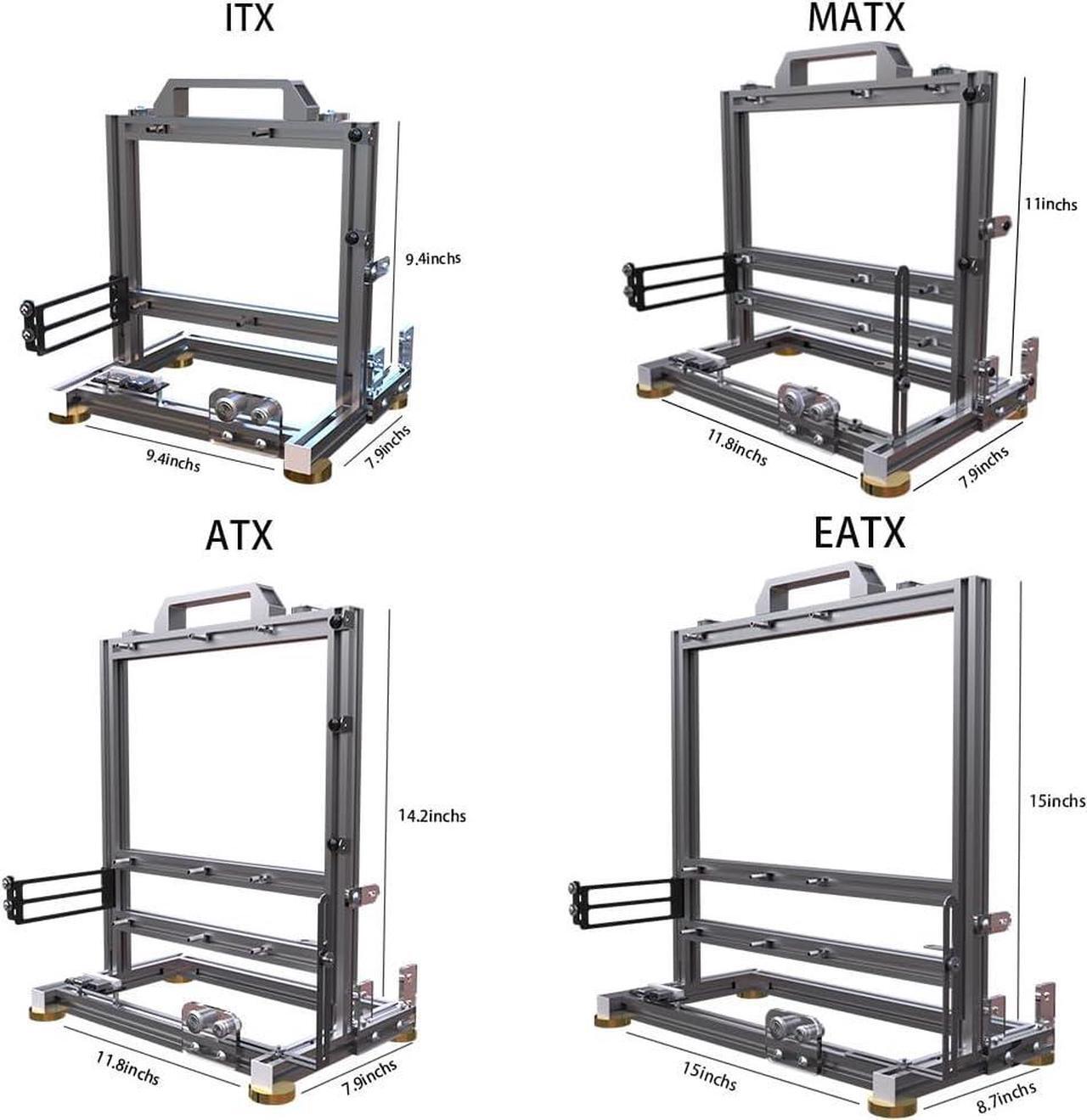 Alt view image 6 of 7 - PC Chassis Desktop Computer Open Case Well Cooled Chassis Aluminum Material Test Bench includes Type-C Support Motherboard (EATX)