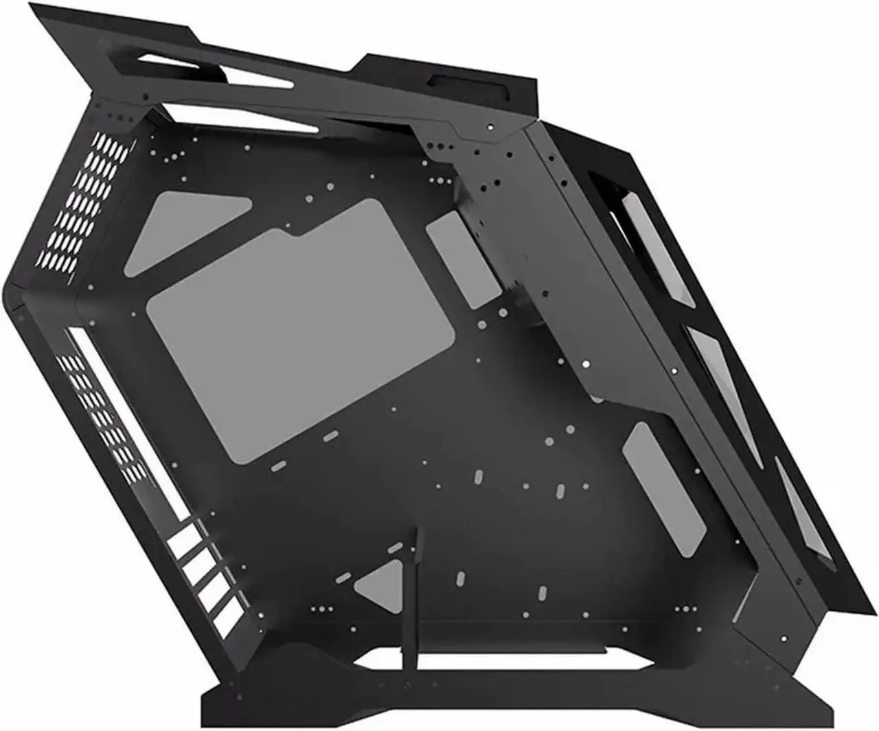 Alt view image 7 of 7 - Computer Case Power Train Small K Heterogeneous Desktop Computer Case Open Type Sided Glass E-Sports Chassis M-ATX Mainboard 240 Cooler Dynamic(Raidenshogun), 1