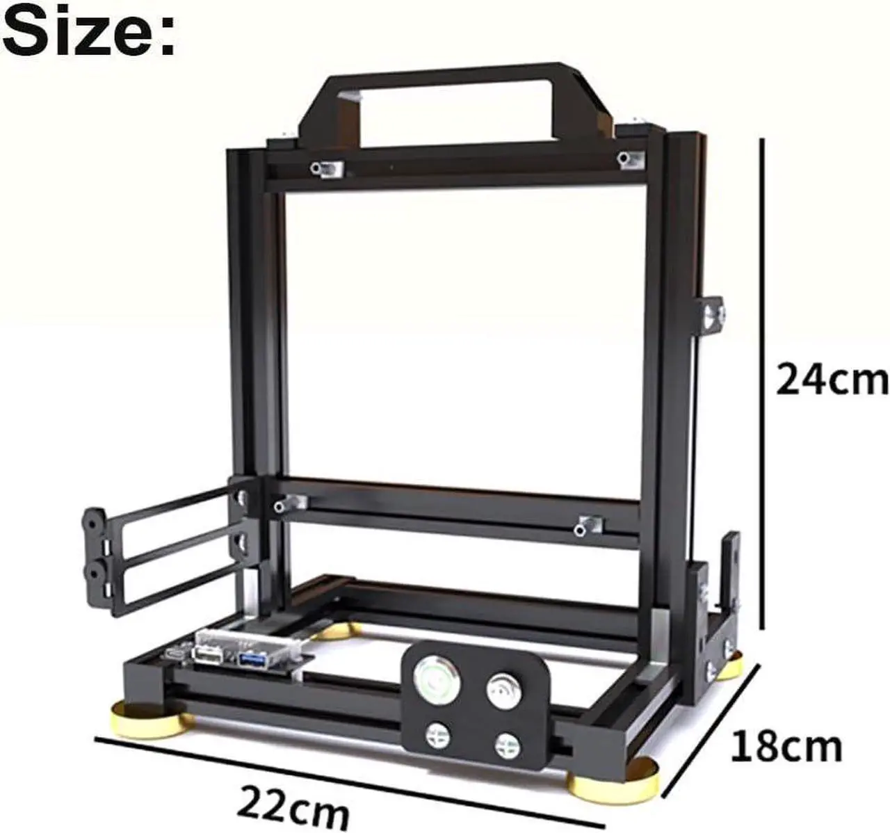 Alt view image 2 of 7 - Open Air Computer Case PC Test Bench ITX Motherboard Chassis Aluminum Bracket DIY Builiding Bare Frame Support ATX Power Supply 120 Liquid Cooling