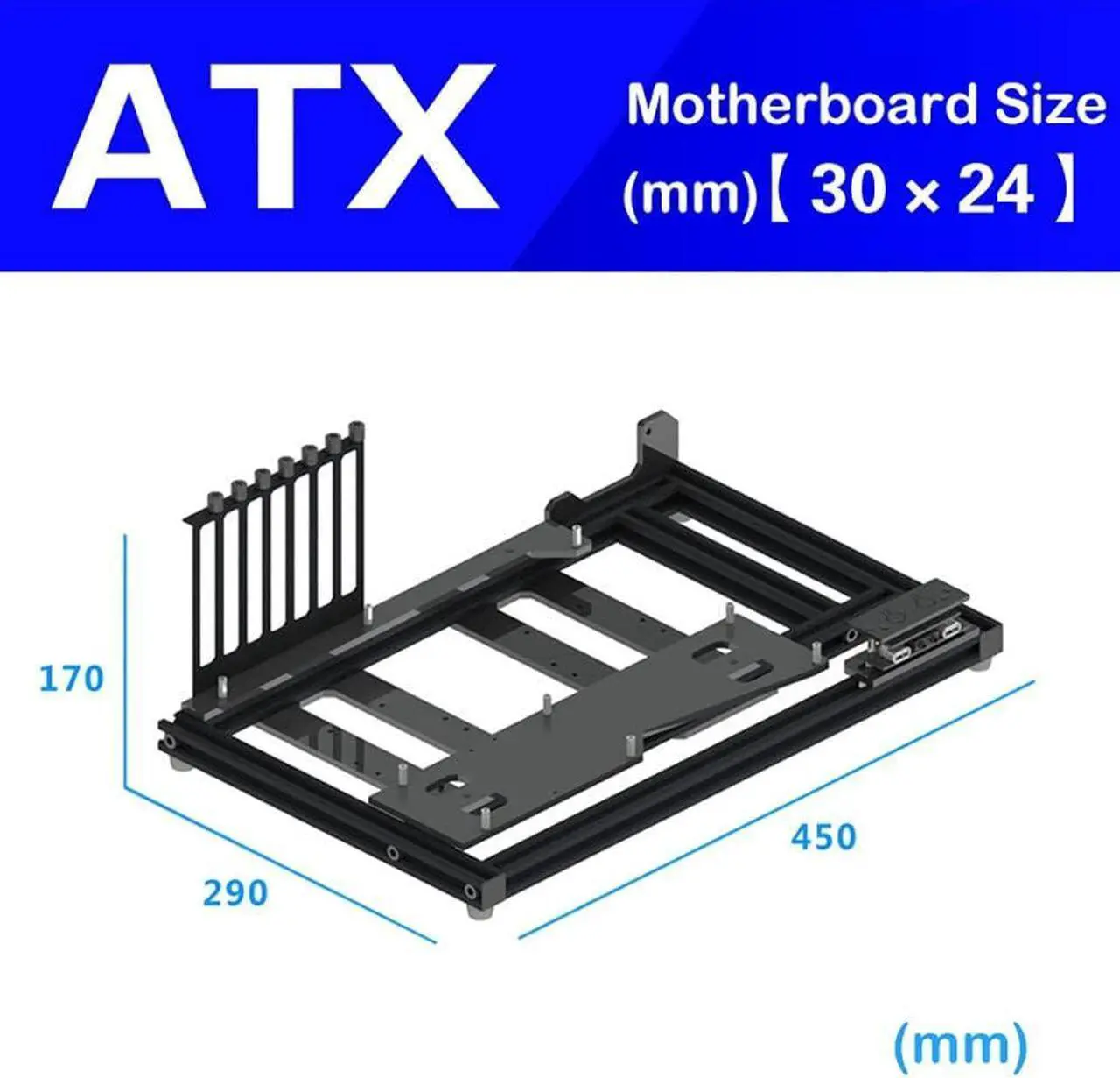 Alt view image 2 of 7 - Aluminum Bracket PC Case Test Bench Open Air Computer Case for ATX Motherboard DIY Bare Frame ATX MATX ITX Chassis Support Intel AMD Graphics Card
