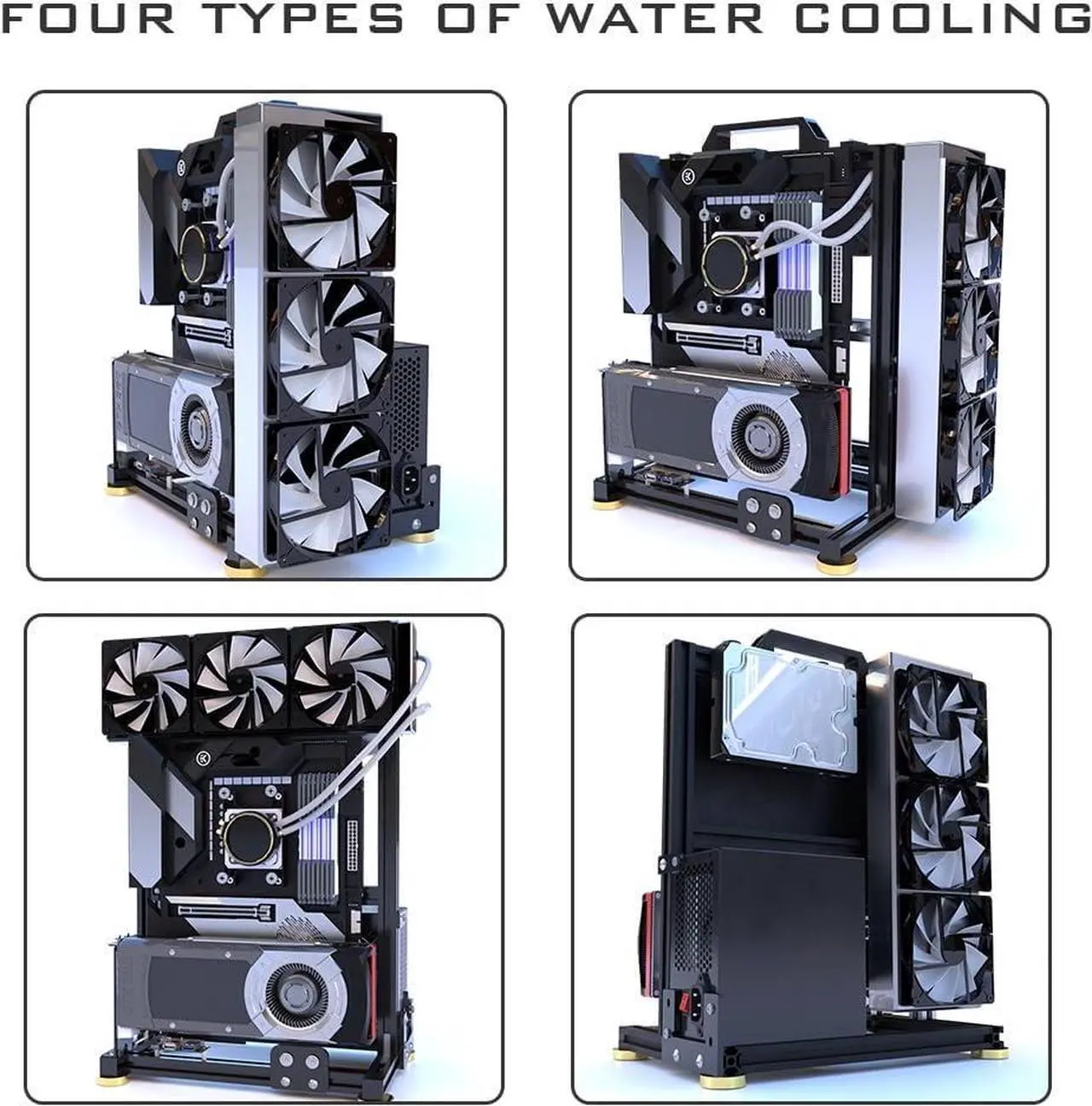 Alt view image 5 of 7 - DIY Aluminium Pc Open Case Computer Chassis Test Bench Support Water Cooling Support Server chassis Support Itx Matx Atx Eatx (4.E-ATX)