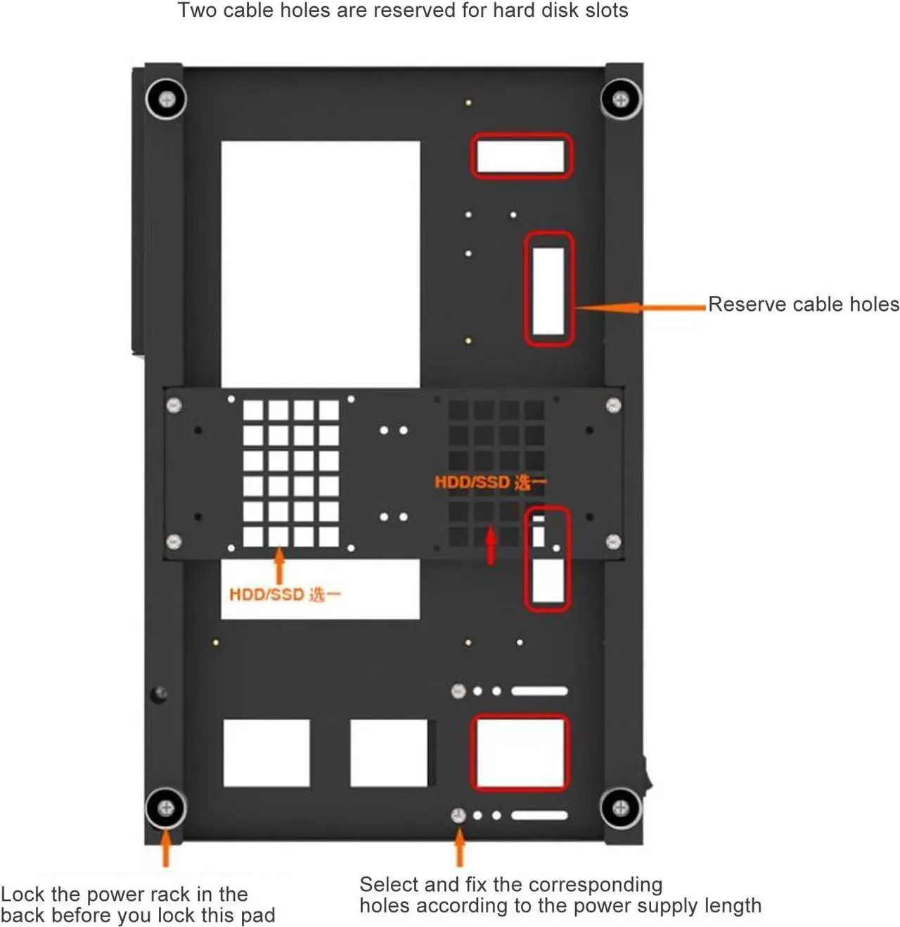 Alt view image 5 of 7 - DIY Computer Motherboard Case Rack, Open Frame with Handle, Micro ATX Case C2P, Aluminum Gaming MATX PC Case with Tempered Glass Side Panel
